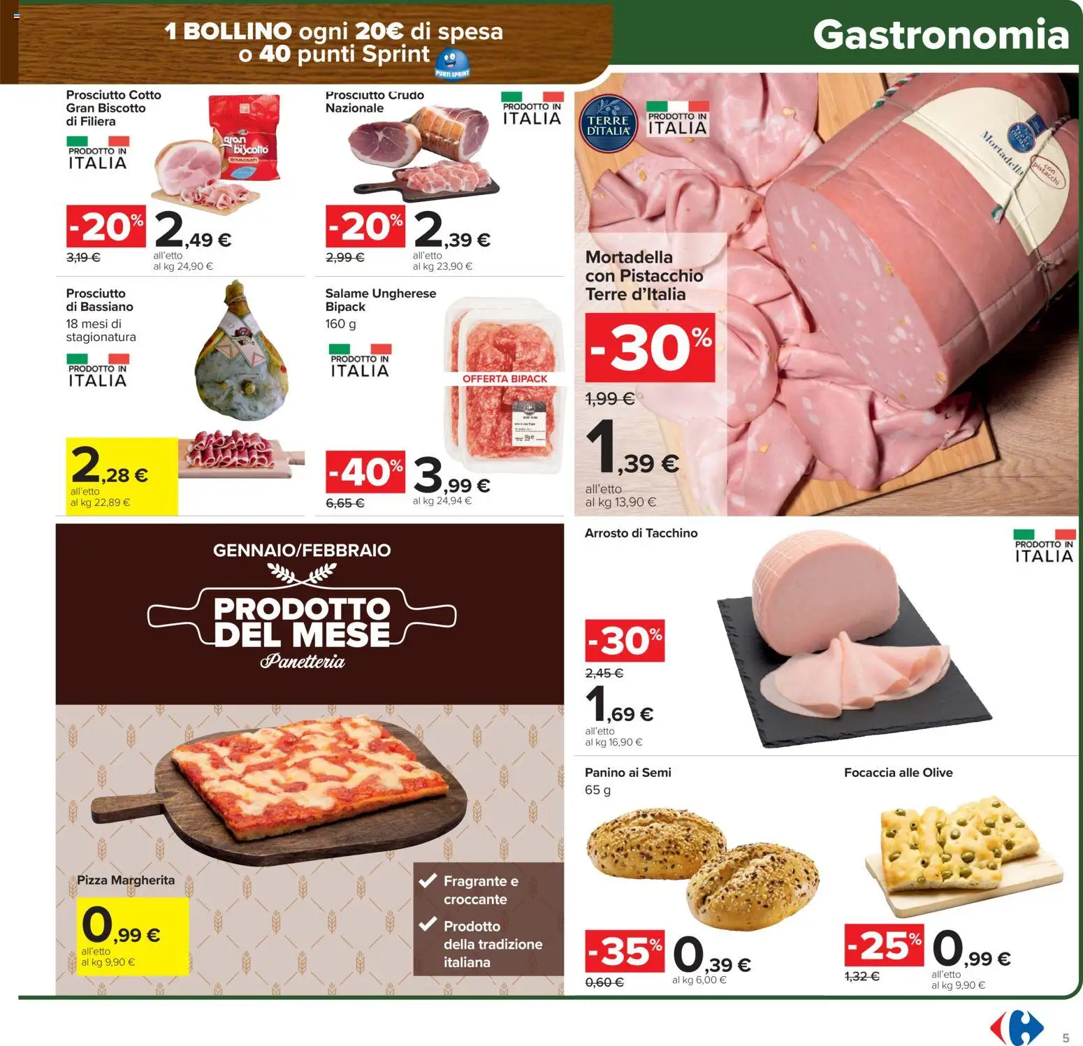 Volantino Carrefour del 27.01.2026 | Pagina: 5 | Prodotti: Arrosto, Prosciutto Crudo, Salame, Prosciutto