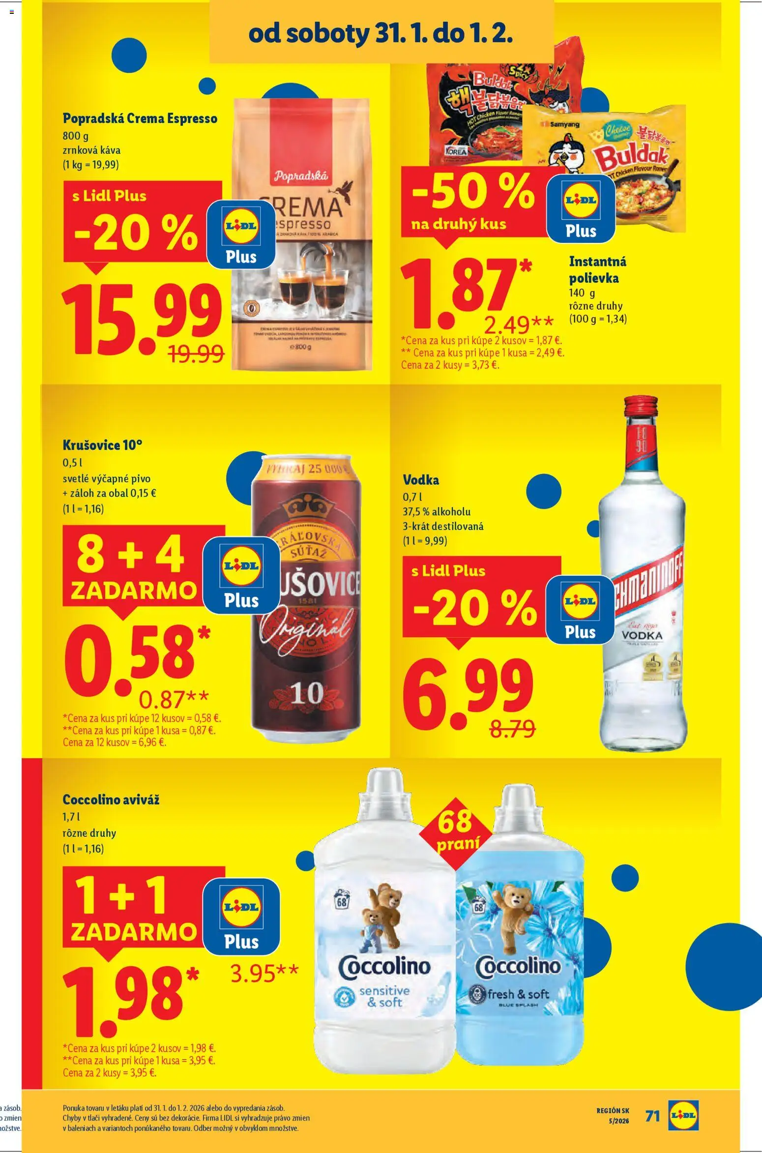Nové Lidl akcie – leták je platný od 26.01.2026 | Strana: 93 | Produkty: Pivo, Káva, Vodka, Zrnková káva