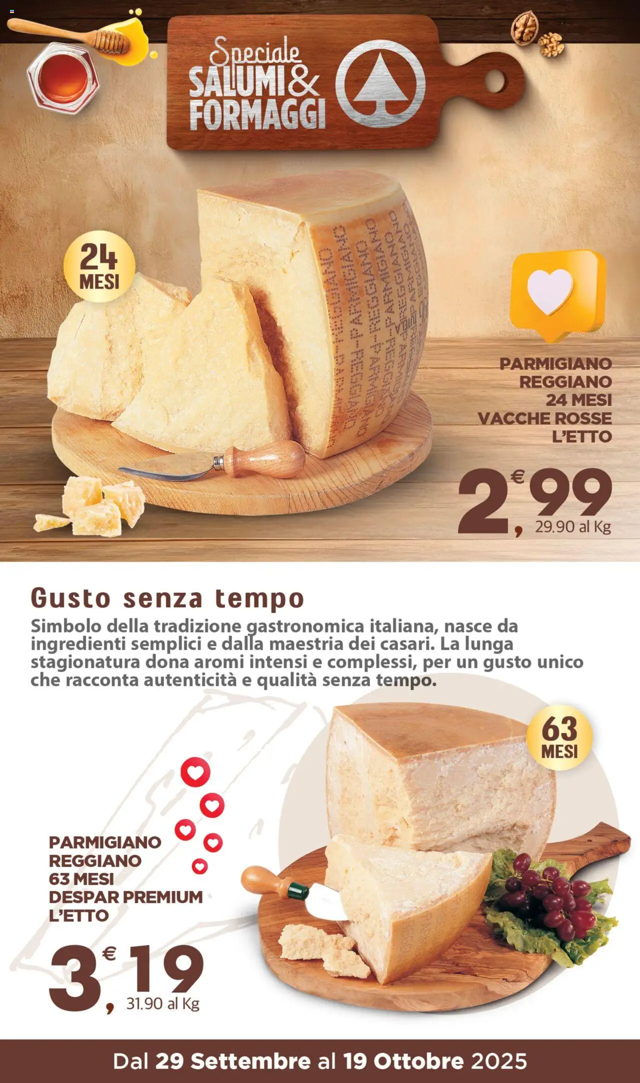 Volantino Eurospar del 29.09.2025 | Pagina: 2 | Prodotti: Parmigiano reggiano, Parmigiano