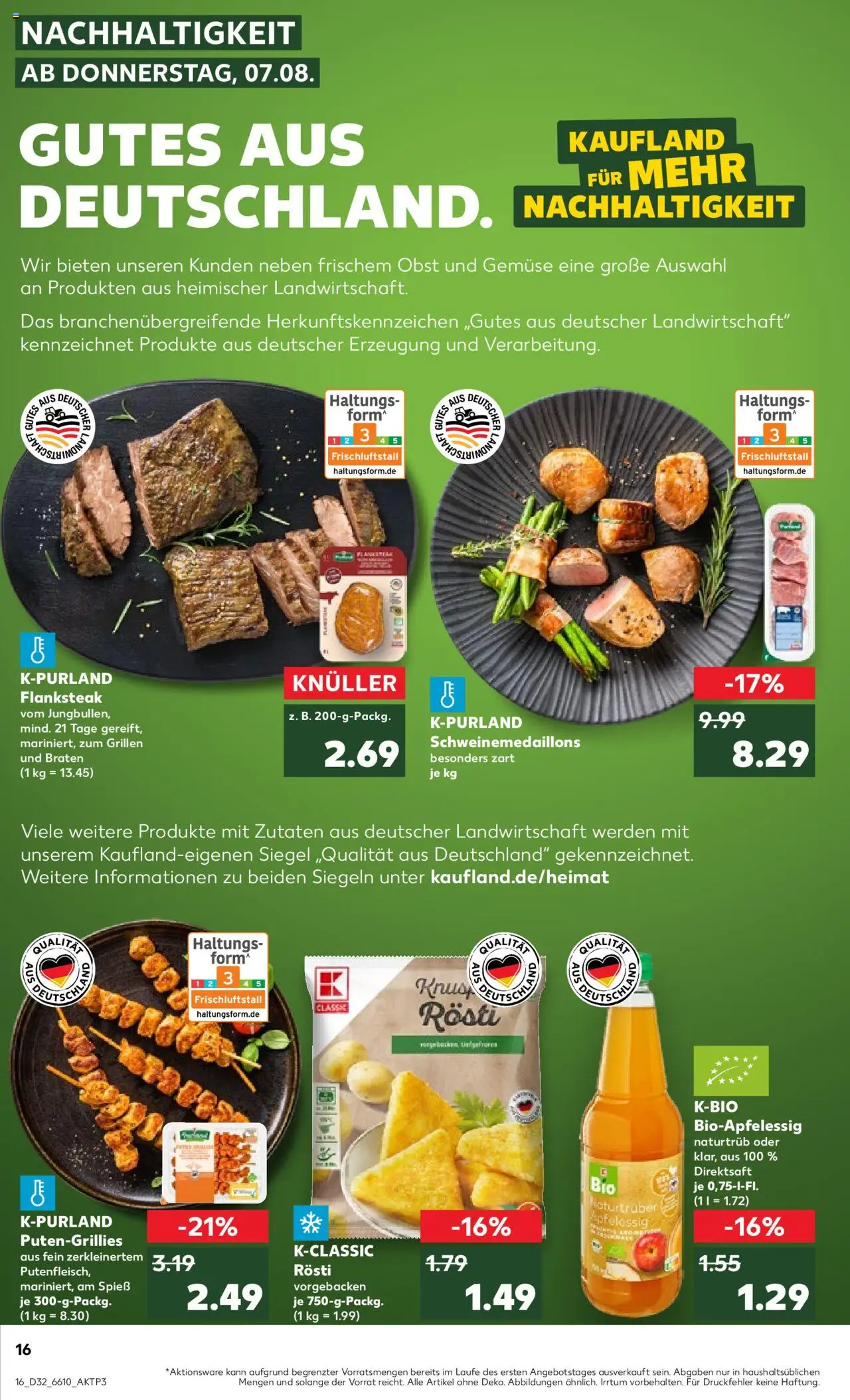 Kaufland prospekt Köln	 - gültig ab dem 07.08.2025 | Seite: 16 | Produkte: Apple, Gemüse, Obst, Steak