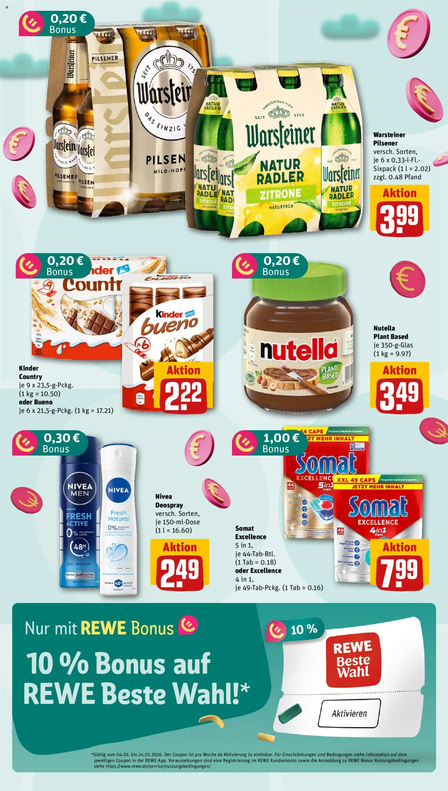 Rewe Prospekt 	 – gültig ab 05.01.2026 | Seite: 5 | Produkte: Nutella, Radler, Warsteiner, Deospray