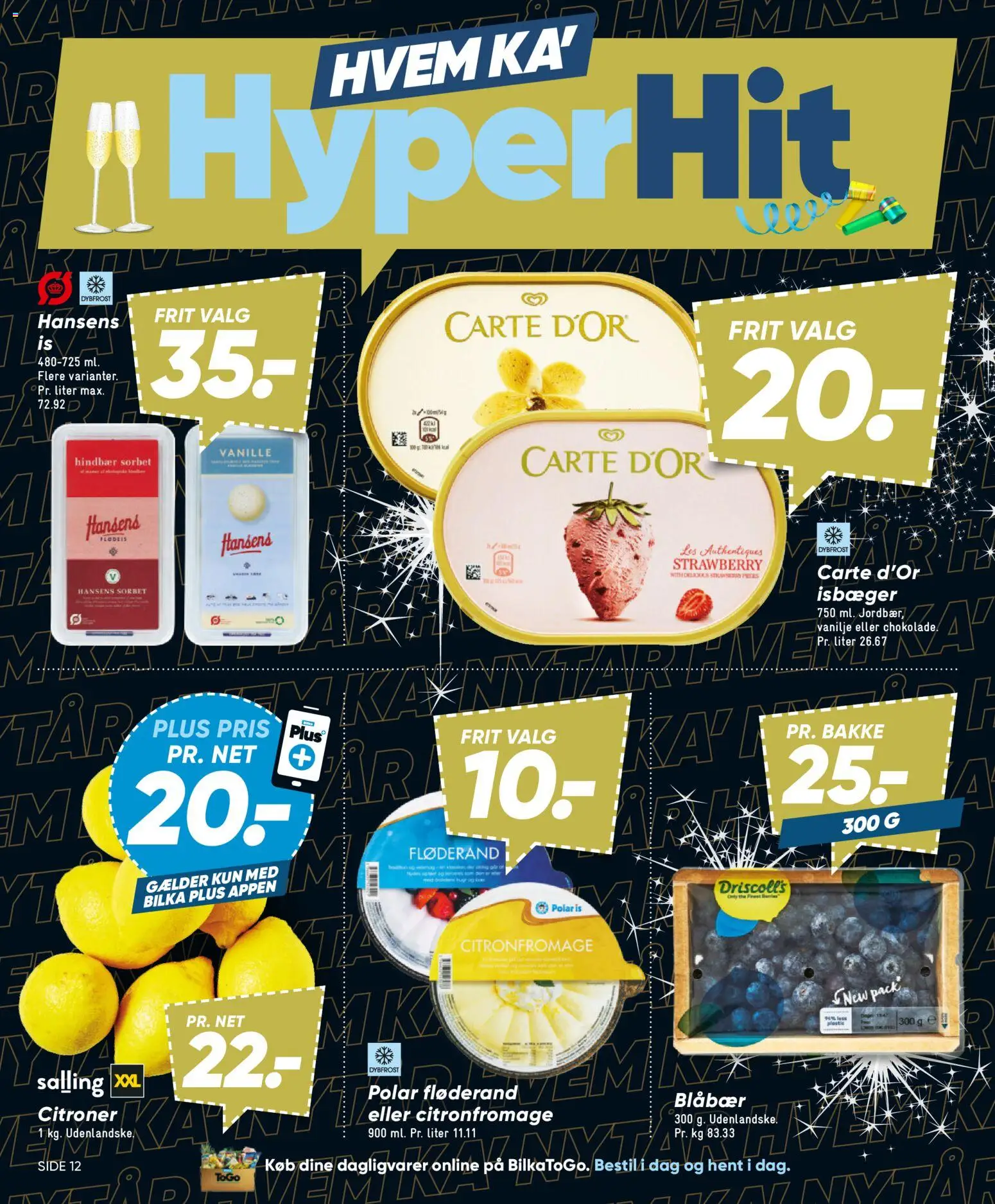 Bilka tilbudsavis – gyldig fra 25.12.2025 | Side: 13 | Produkter: Citroner, Hindbær, Is, Vanilje