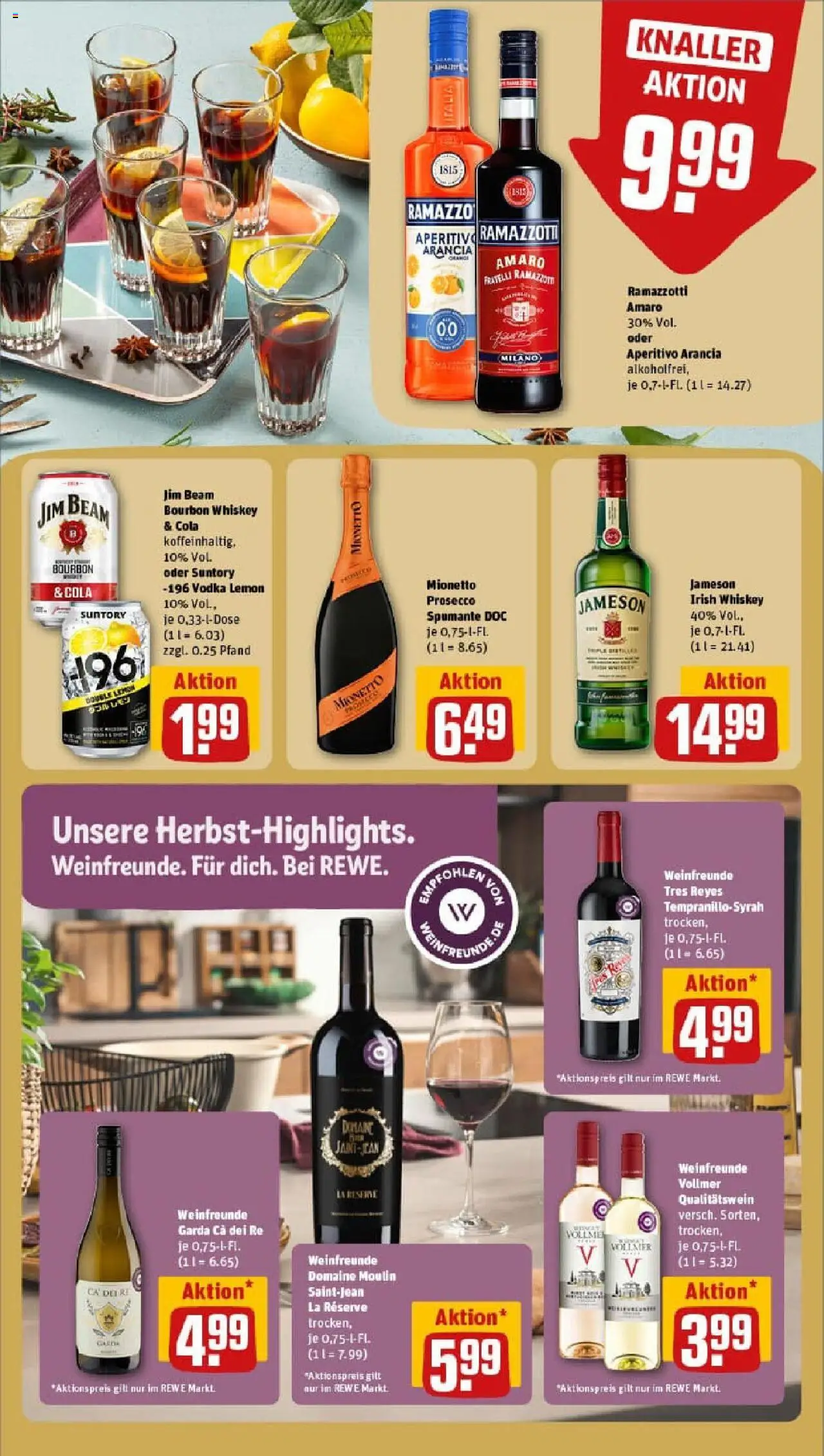 Rewe prospekt Gnarrenburg	 – gültig ab 13.10.2025 | Seite: 17 | Produkte: Cola, Jameson, Vodka, Bourbon
