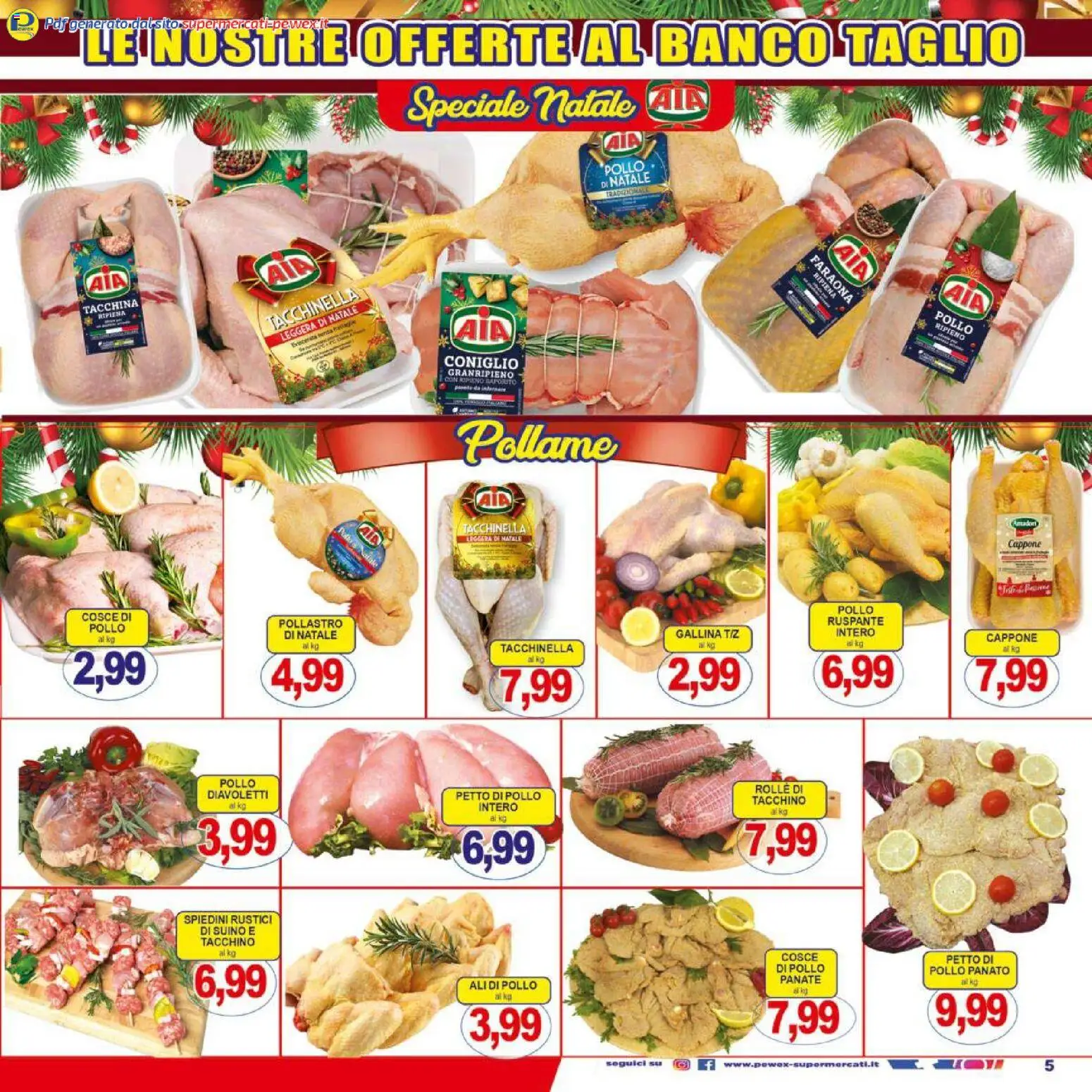 Volantino Pewex del 27.12.2025 | Pagina: 5 | Prodotti: Petto di Pollo, Pollo, Suino, Rustici