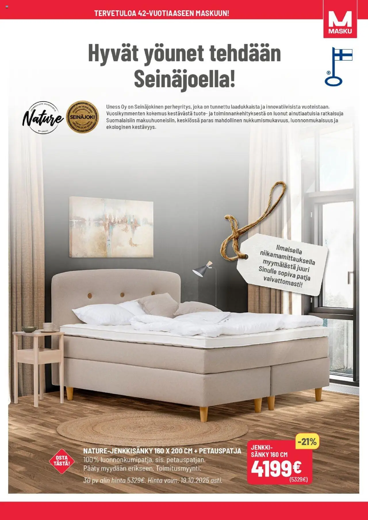 Masku tarjoukset – voimassa 07.10.2025 alkaen | Sivu: 15 | Tuotteet: Sänky, Patja, Petauspatja