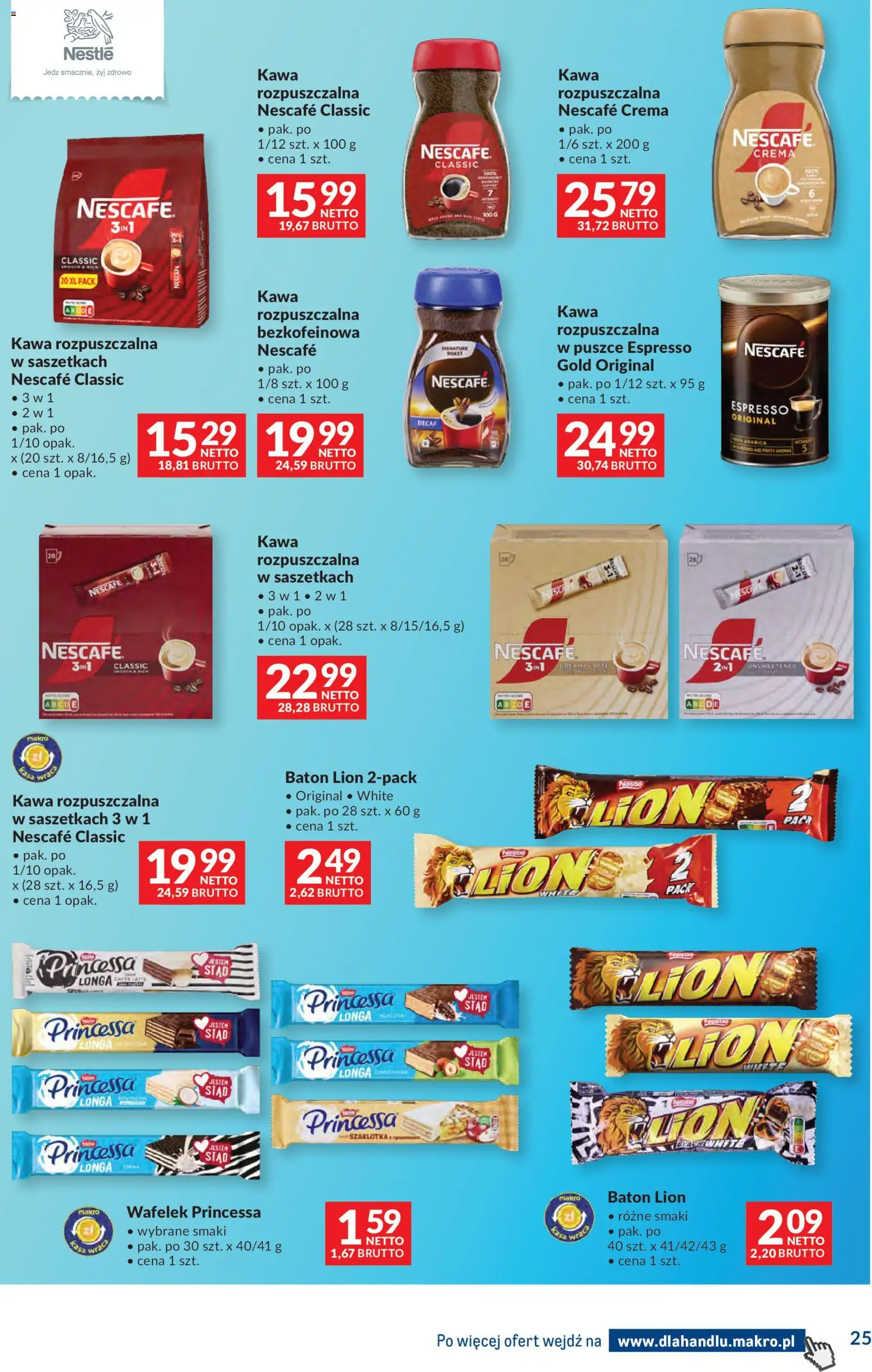Makro gazetka - Dystrybucja do sklepów od 28.04.2026 | Strona: 25 | Produkty: Nescafe, Kawa rozpuszczalna, Baton, Kawa