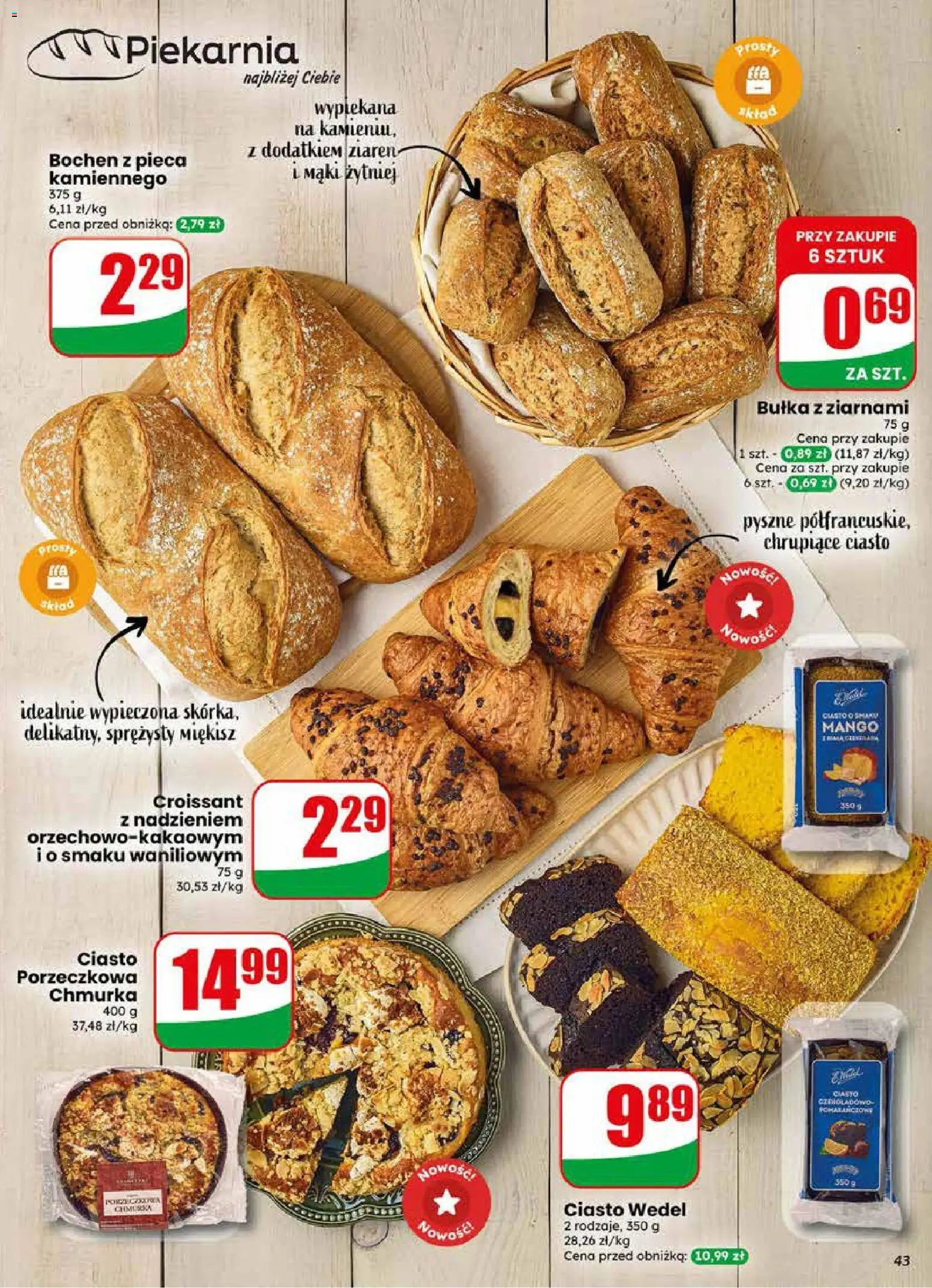 Dino gazetka od 29.04.2026 | Strona: 43 | Produkty: Mango, Ciasto, Piekarnia, Bułka