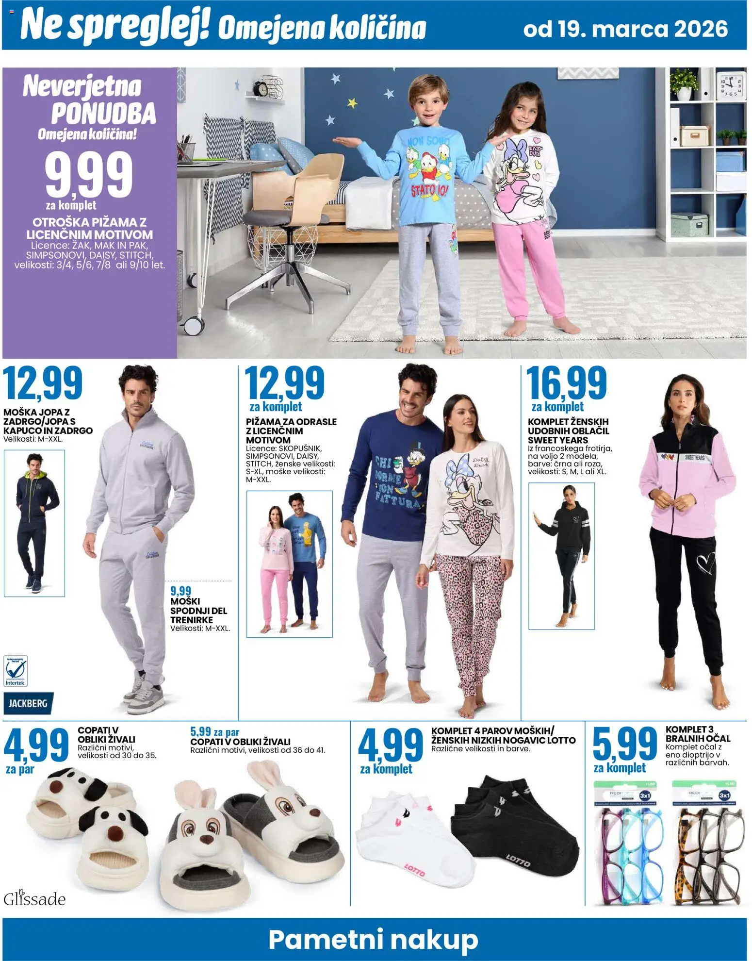 Novi Eurospin katalog ponudbe – veljaven od 19.03.2026 | Stran: 14 | Izdelki: Pižama, Copati