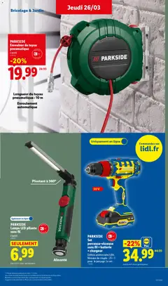 LIDL - Prévisualisation de PARKSIDE Enrouleur de tuyau pneumatique, Longeur du tuyau pneumatique: 10 m. Enroulement automatique valide à partir de 26.03.2026 | Page: 29