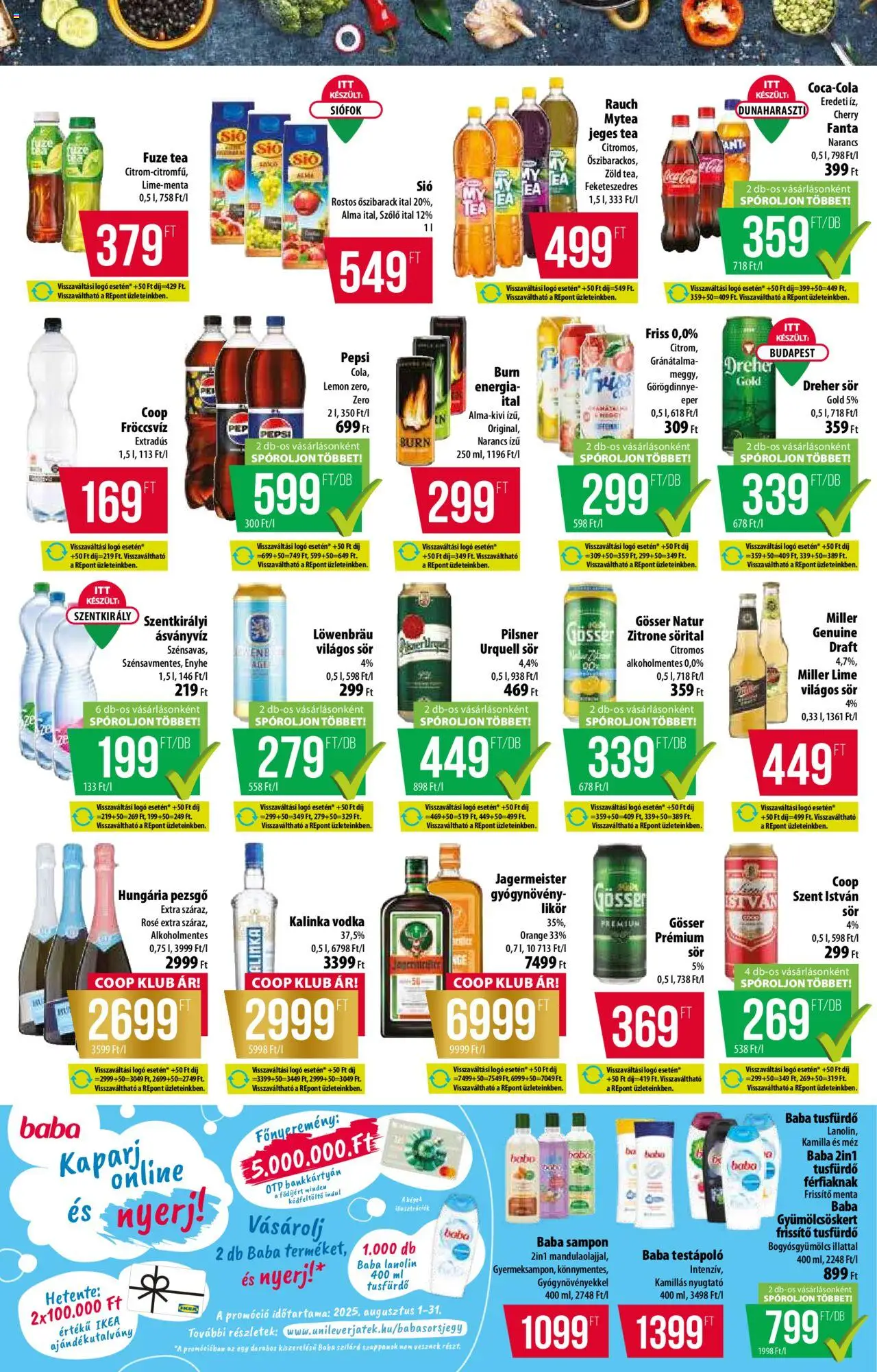 COOP Szolnok akciós ujság - amely érvényes a következő dátumtól: 31.07.2025 | Oldal: 6 | Termékek: Őszibarack, Tea, Tusfürdő, Eper