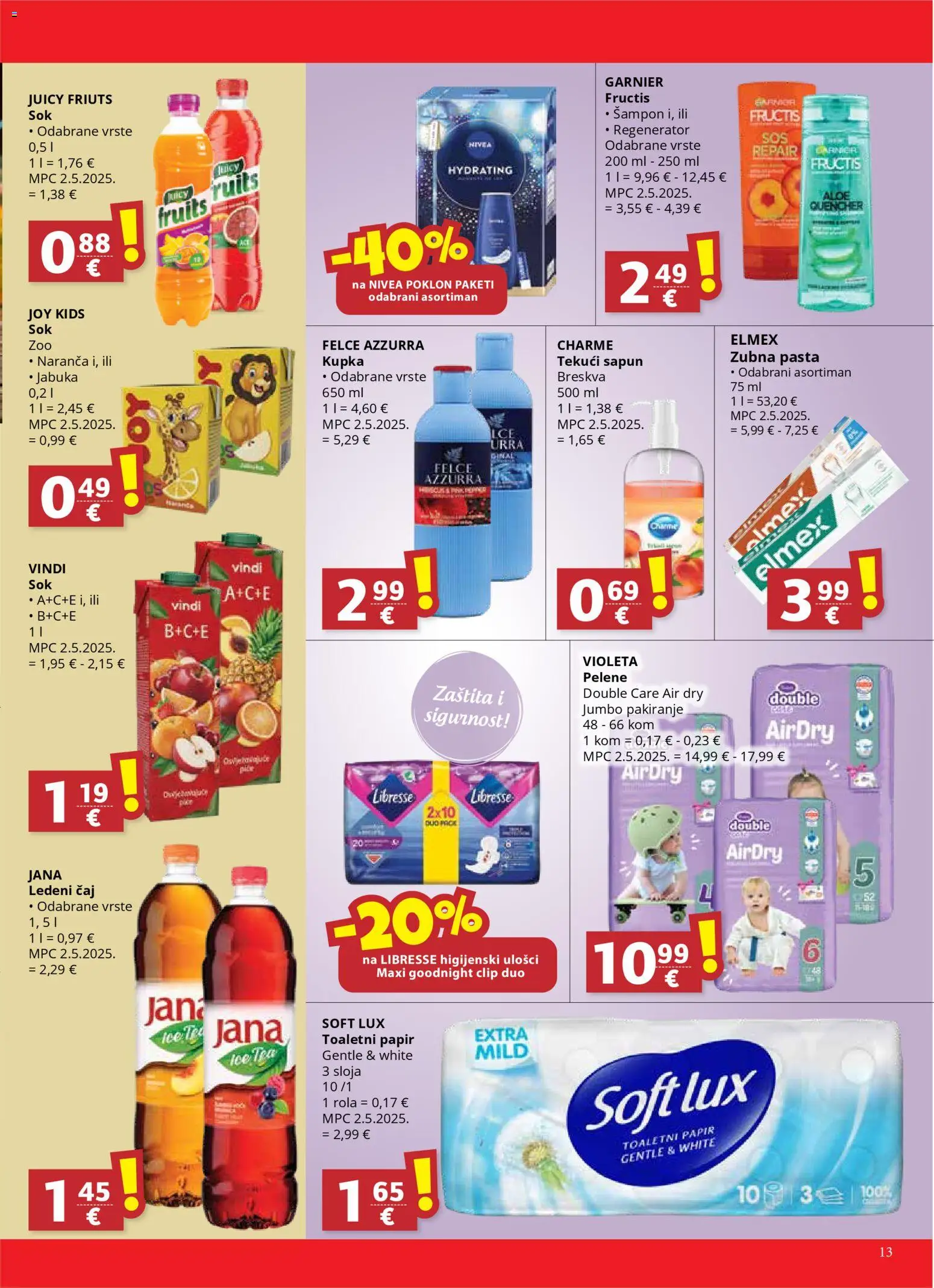 Djelo katalog | vrijedi od 03.12.2025 | Stranica: 13 | Proizvodi: Kupka, Toaletni papir, Breskva, Nivea