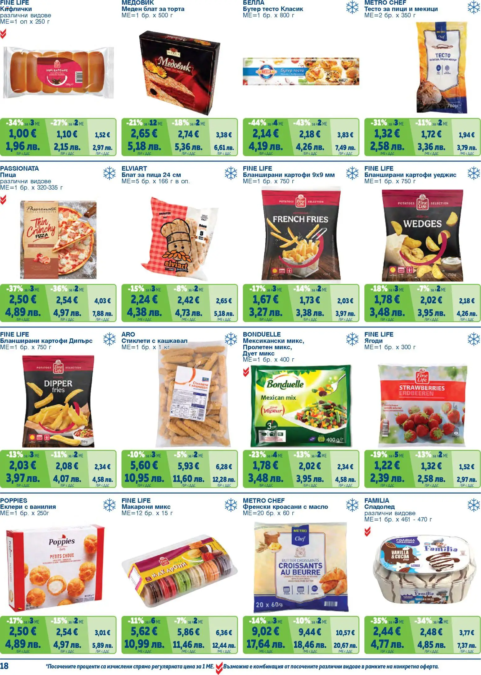 {H1} | Страница: 18 | Продукти: Ягоди, Макарони, Calvados, Бланширани картофи