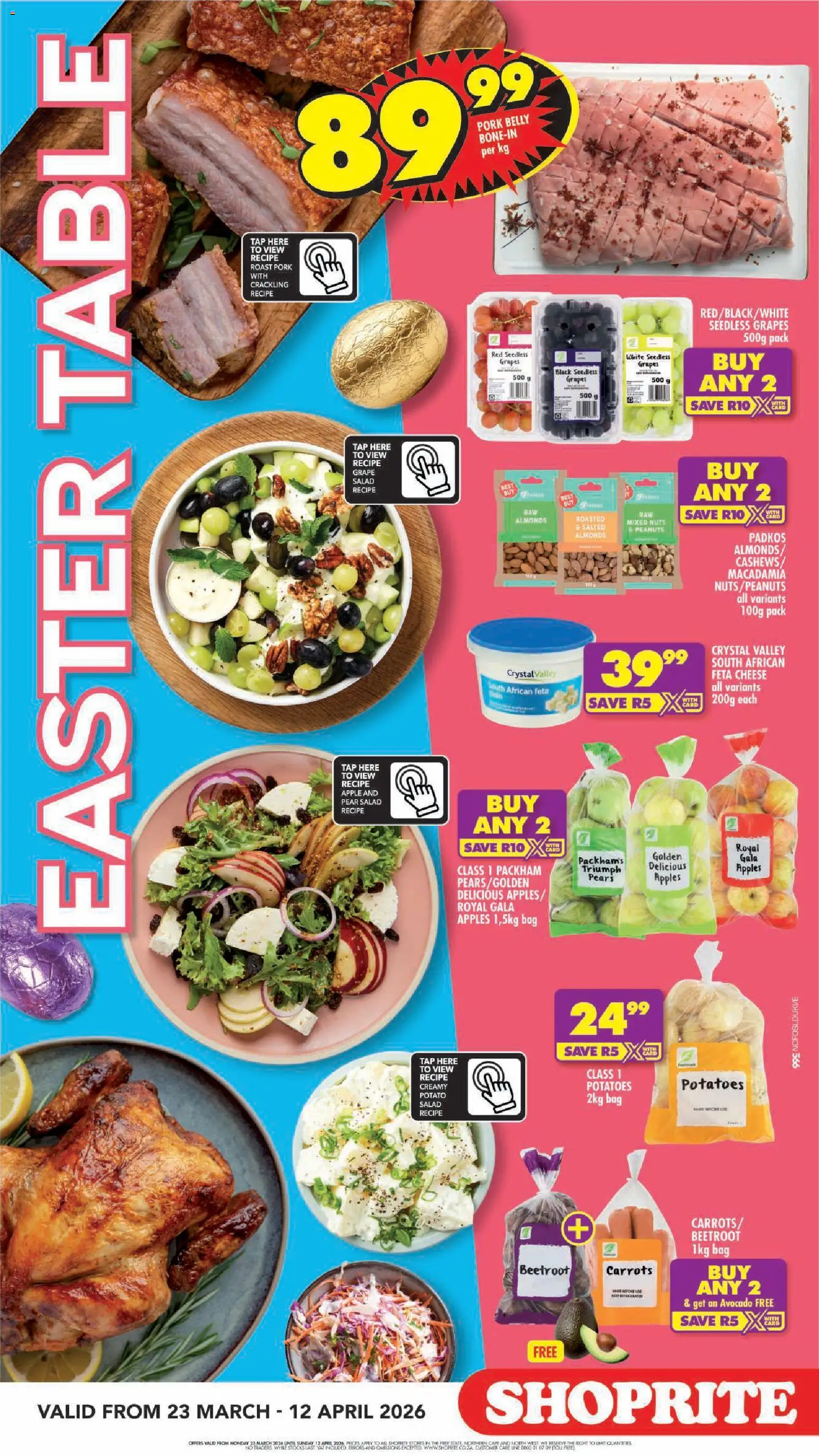 New Shoprite catalogue – valid from 23.03.2026 | Page: 2 | Products: Table, Peanuts, Salad, Potatoes