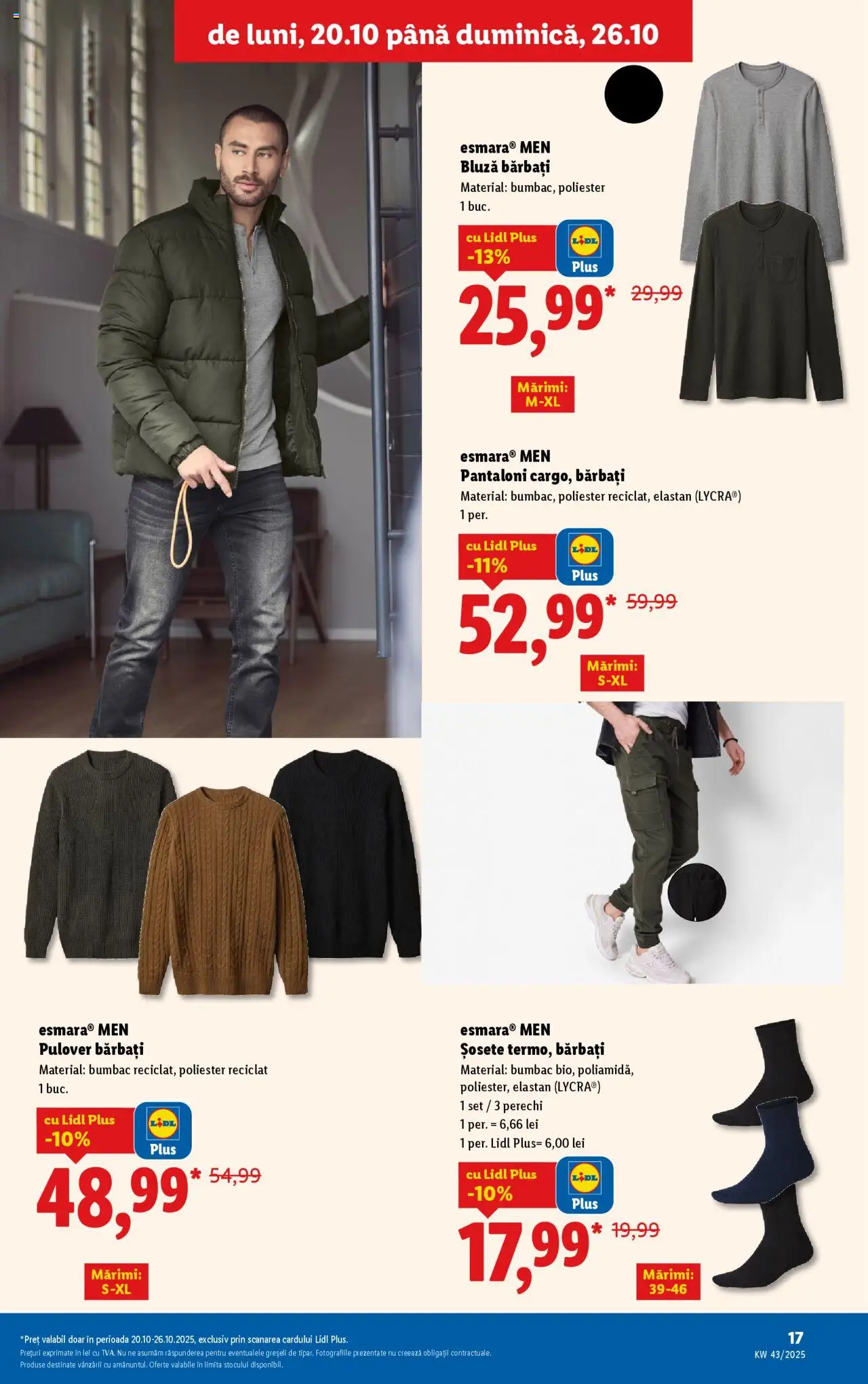 Noul catalog Lidl – valabil de la 20.10.2025 | Pagină: 5 | Produse: Bluză, Pulover, Pantaloni, Șosete