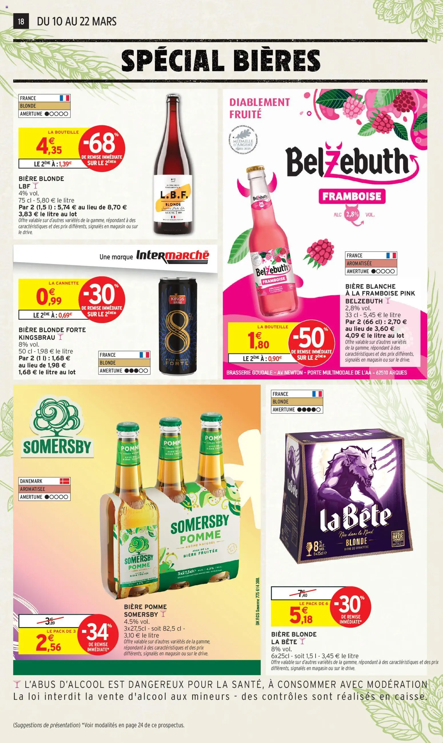 {H1} | Page: 18 | Produits: Framboise, Pomme, Bière blonde, Porte