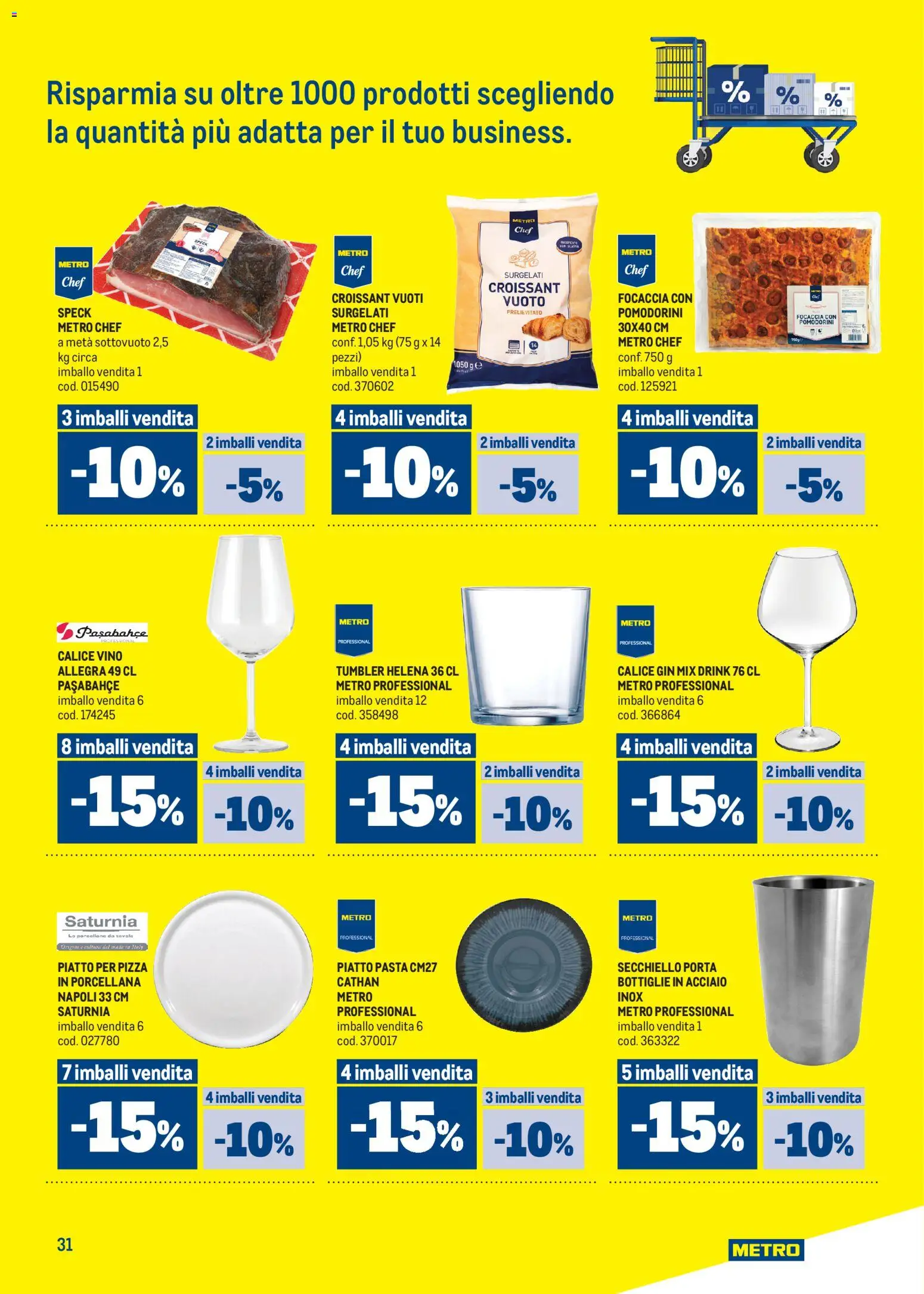 Volantino Metro del 05.03.2026 | Pagina: 31 | Prodotti: Pomodorini, Pizza, Pasta, Piatto
