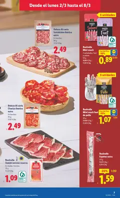 Vista previa Lidl folleto válido desde el 02.03.2026 | Página: 9 | Productos: Jamón serrano, Medias, Jamón, Salami