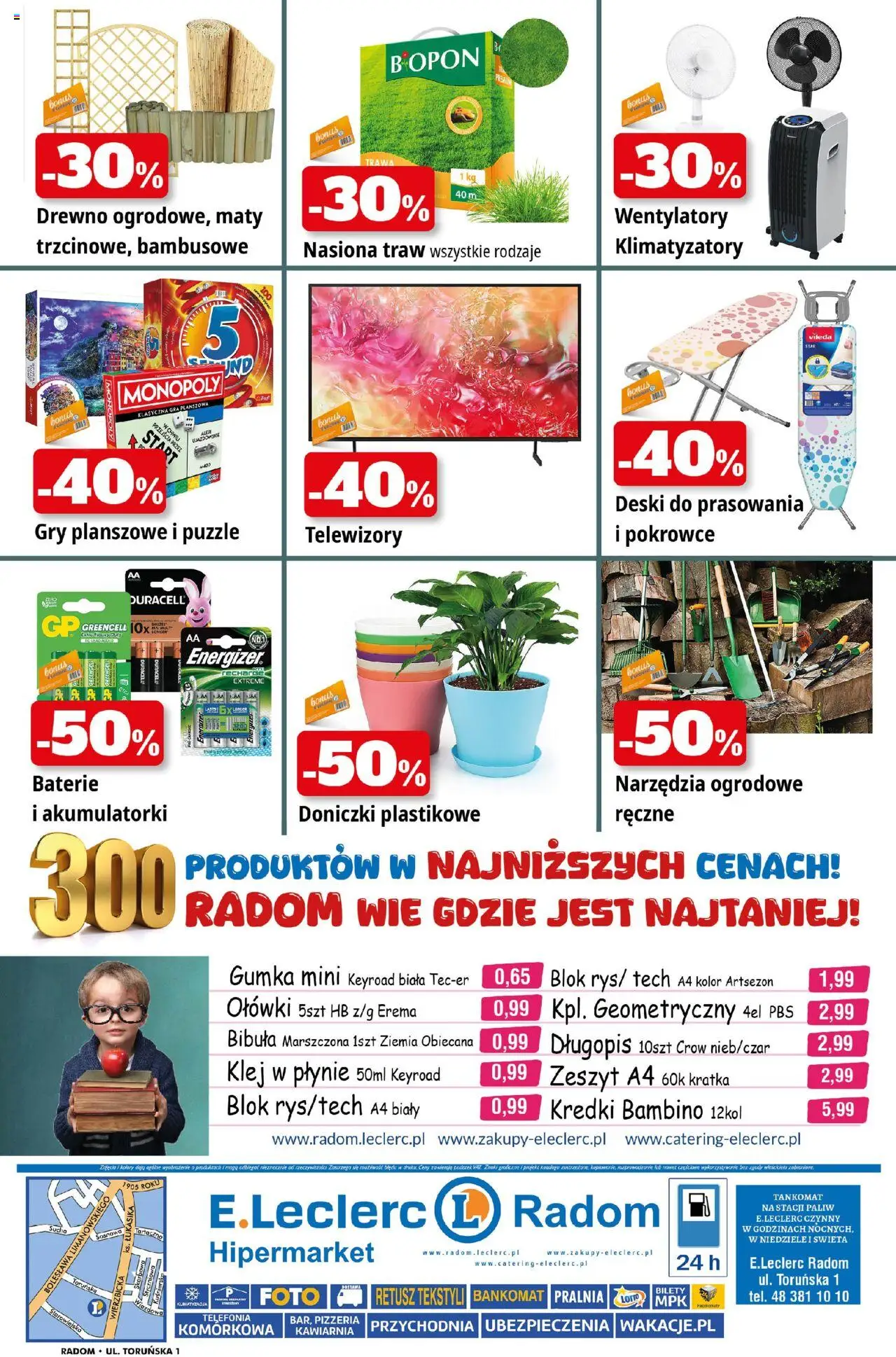 E.Leclerc Gazetka - Radom od 11.08.2025 | Strona: 16 | Produkty: Zeszyt, Ziemia, Gry, Vileda