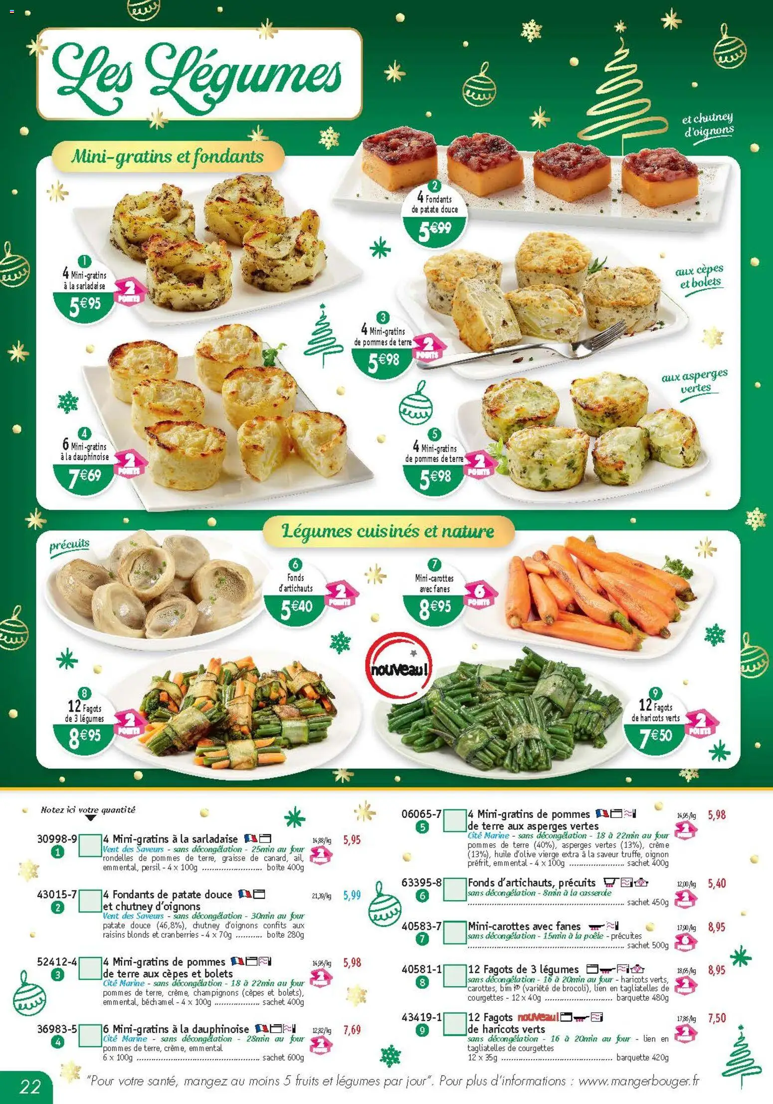 {H1} | Page: 22 | Produits: Huile D'olive, Haricots verts, Emmental, Pommes de terre