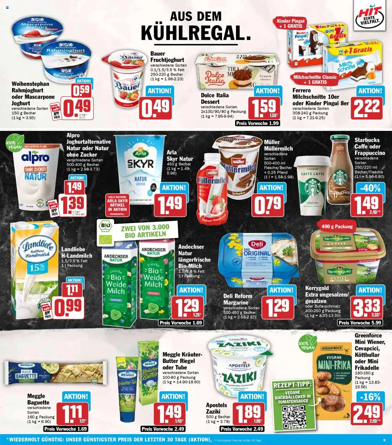 HIT - Wochenprospekt – gültig ab 08.09.2025 | Seite: 9 | Produkte: Margarine, Milch, Alpro, Müllermilch