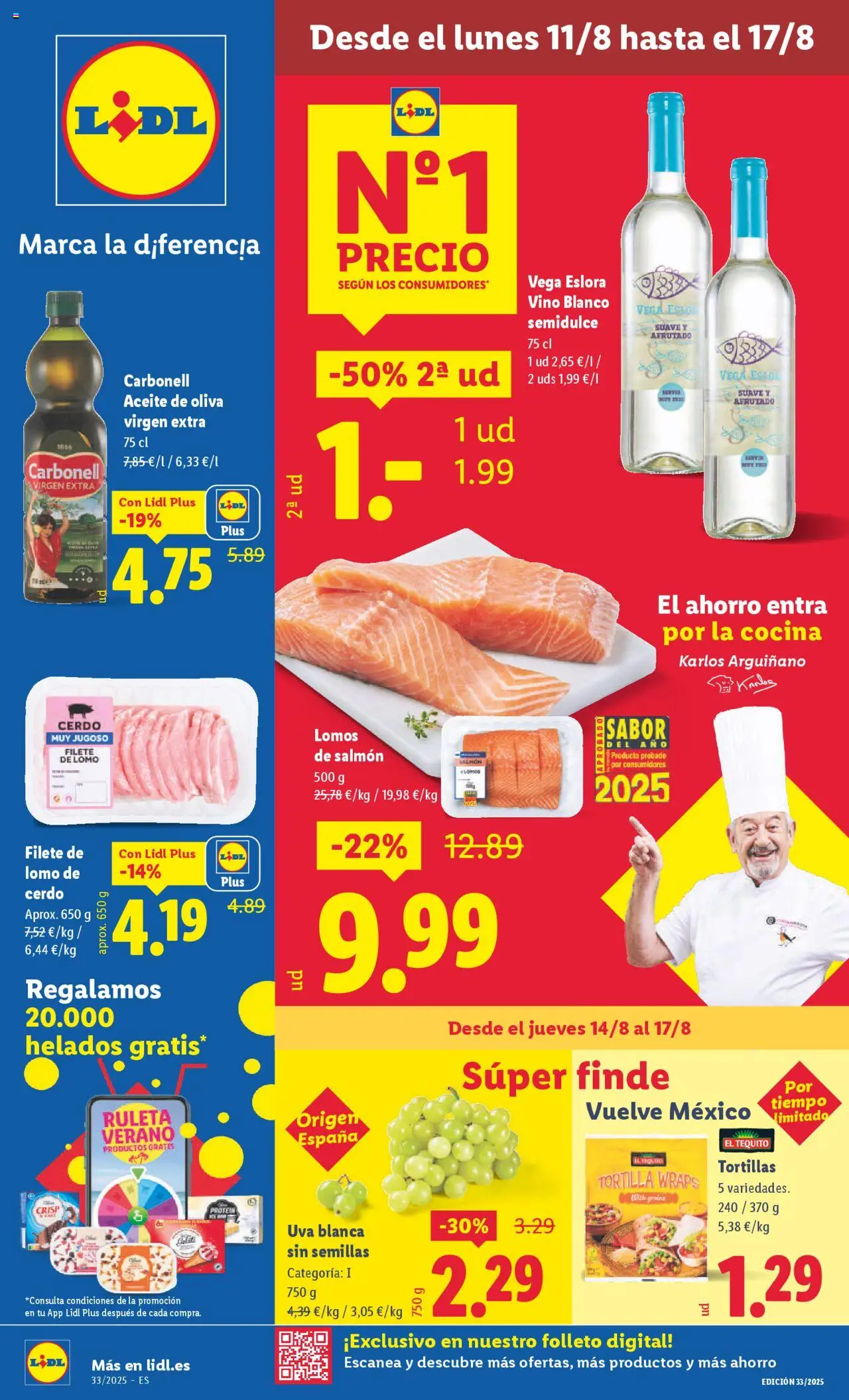 Lidl catálogo VAL │ válido desde el 11.08.2025 | Página: 1 | Productos: Aceite, Cerdo, Aceite de oliva, Aceite de oliva virgen extra