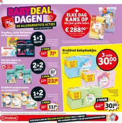 Drynites, Little Swimmers en Huggies babydoekjes, Drynites, Little Swimmers and Huggies baby diapers with 1+1 gratis offer. - Voorbeeld van een folder van Kruidvat, geldig van 21.10.2025 | Pagina: 62