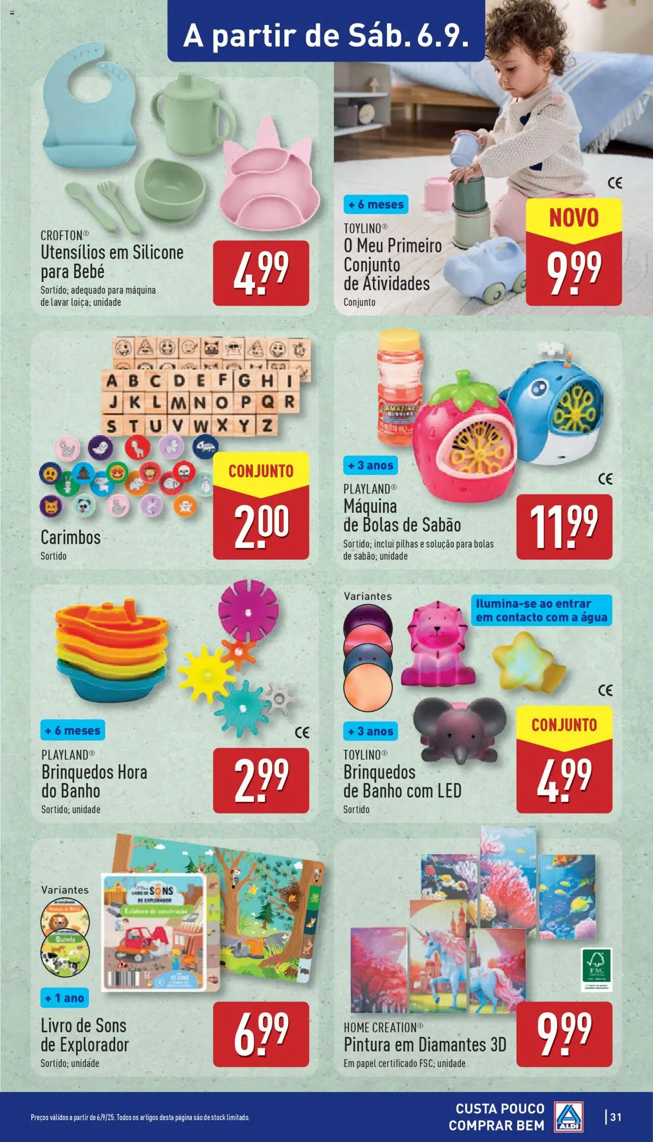 Aldi folheto │ válido de 01.09.2025 | Página: 31 | Produtos: Agua, Máquina de lavar, Sabão, Pilhas