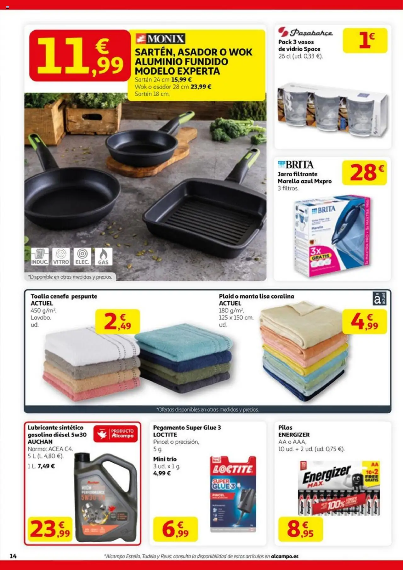 Alcampo - SST Nacional │ válido desde el 11.09.2025 | Página: 14 | Productos: Noodles αυγού, Vasos, Manta