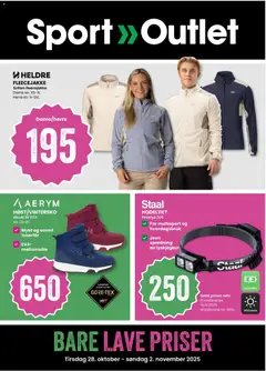 Forhåndsvisning av Sport Outlet kundeavis gyldig fra 28.10.2025