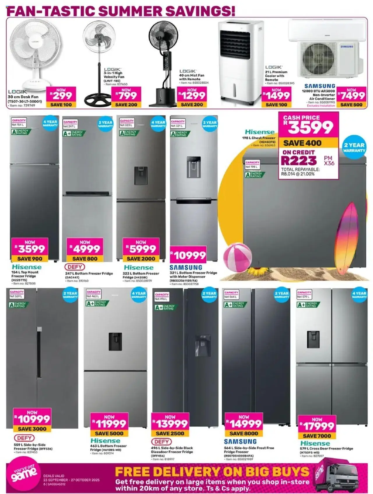 New Game catalogue – valid from 23.09.2025 | Page: 6 | Products: Desk, Freezer, Fan, Remote