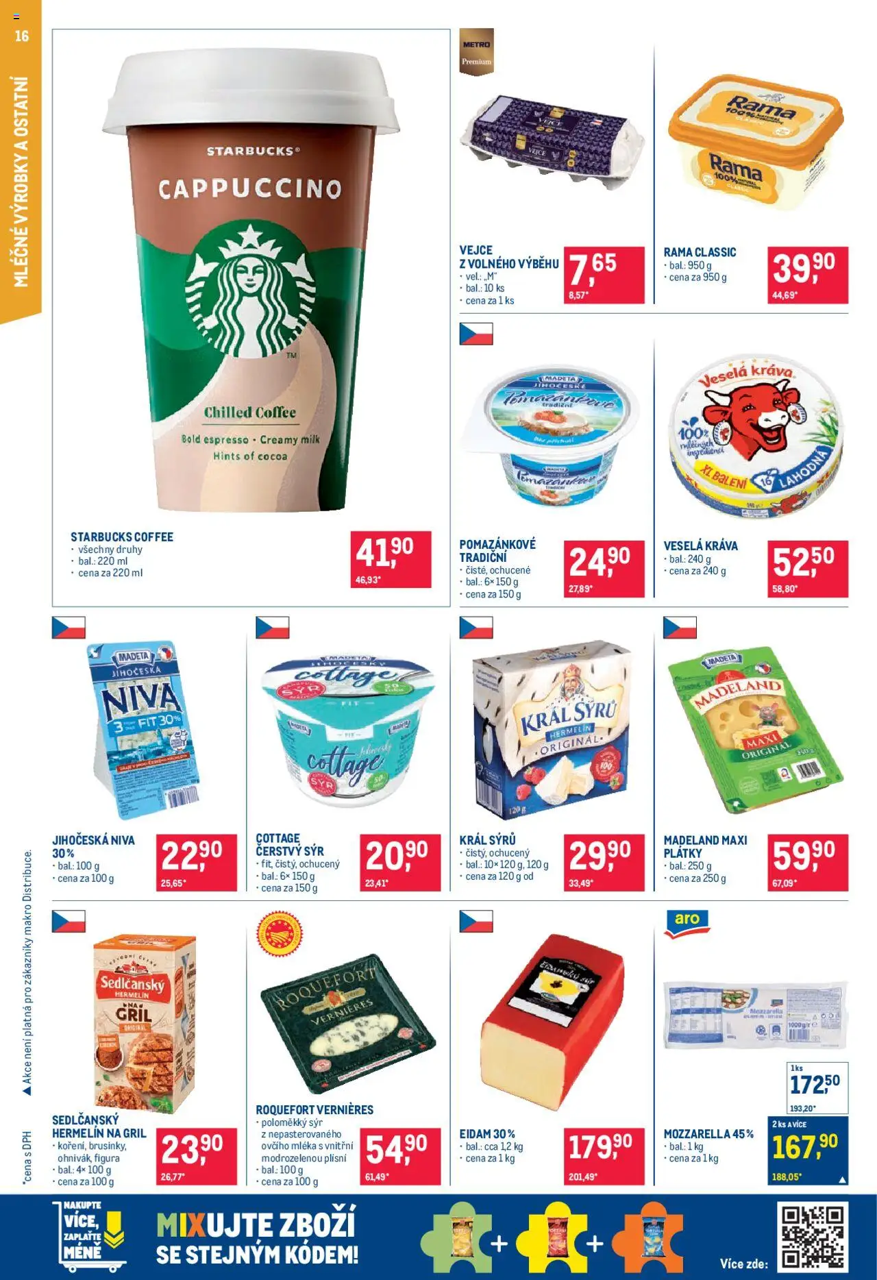 Makro leták - Pro milovníky jídla od 13.08.2025 | Strana: 16 | Produkty: Vejce, Hermelín, Hermelín na gril, Niva