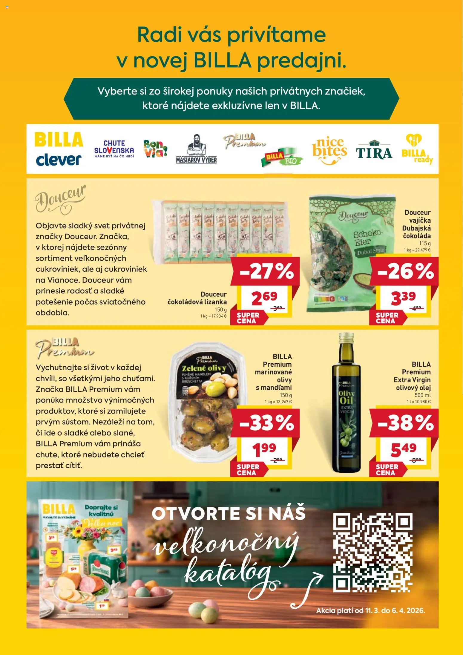 Nové Billa akcie – leták je platný od 30.03.2026 | Strana: 2 | Produkty: Olej, Olivový olej, Čokoláda