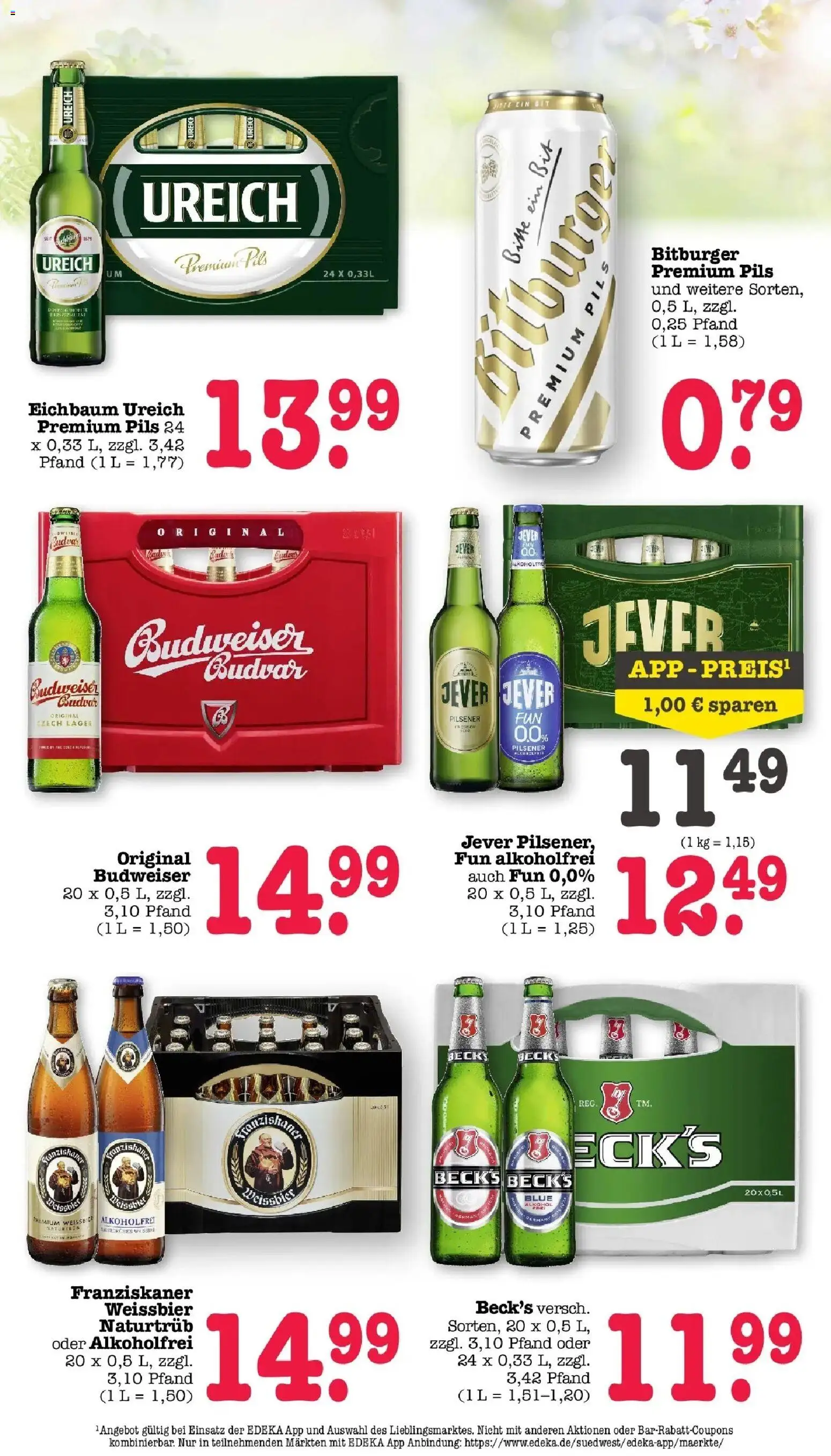 Angebote – gültig ab 30.03.2026 | Seite: 58 | Produkte: Bitburger, Franziskaner, Weißbier, Budweiser