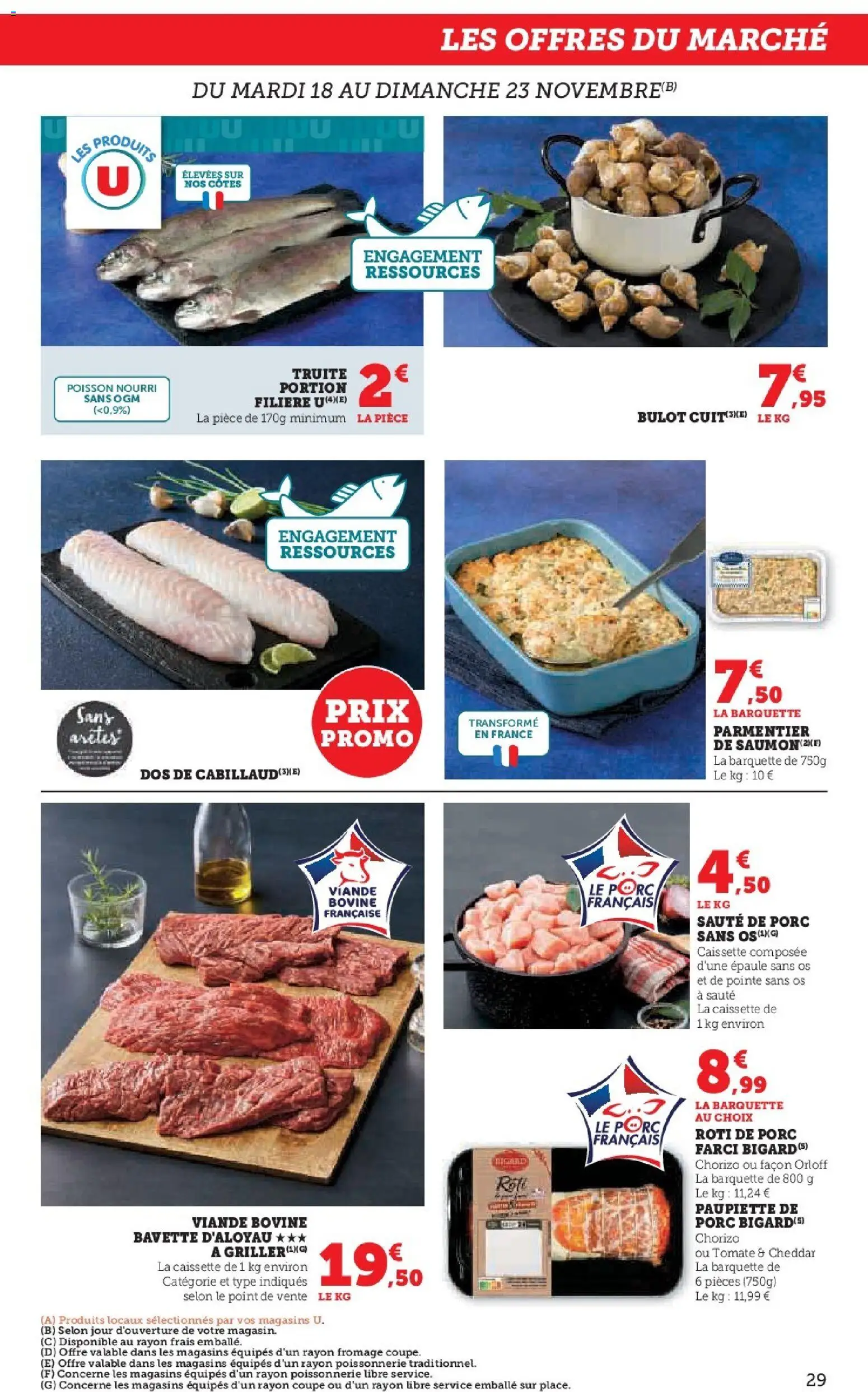 {H1} | Page: 29 | Produits: Poissonnerie, Bavette, Cheddar, Viande bovine