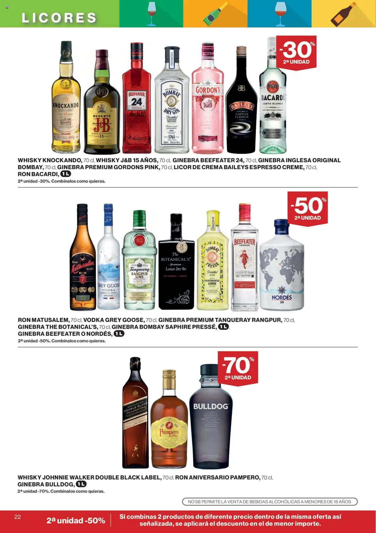 Supercor Canarias │ válido desde el 19.06.2025 | Página: 22 | Productos: Licor, Ron, Ginebra, Whisky