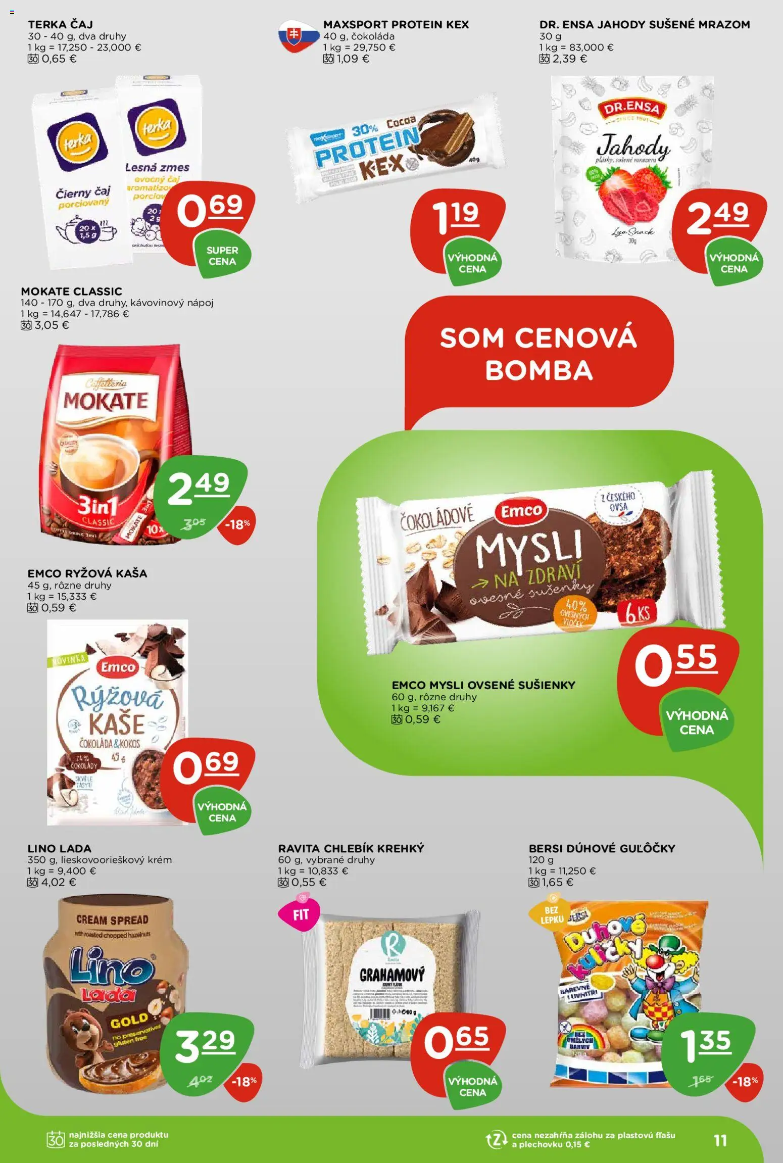 Nové Terno akcie – leták je platný od 26.02.2026 | Strana: 11 | Produkty: Čaj, Protein, Čokoláda, Jahody