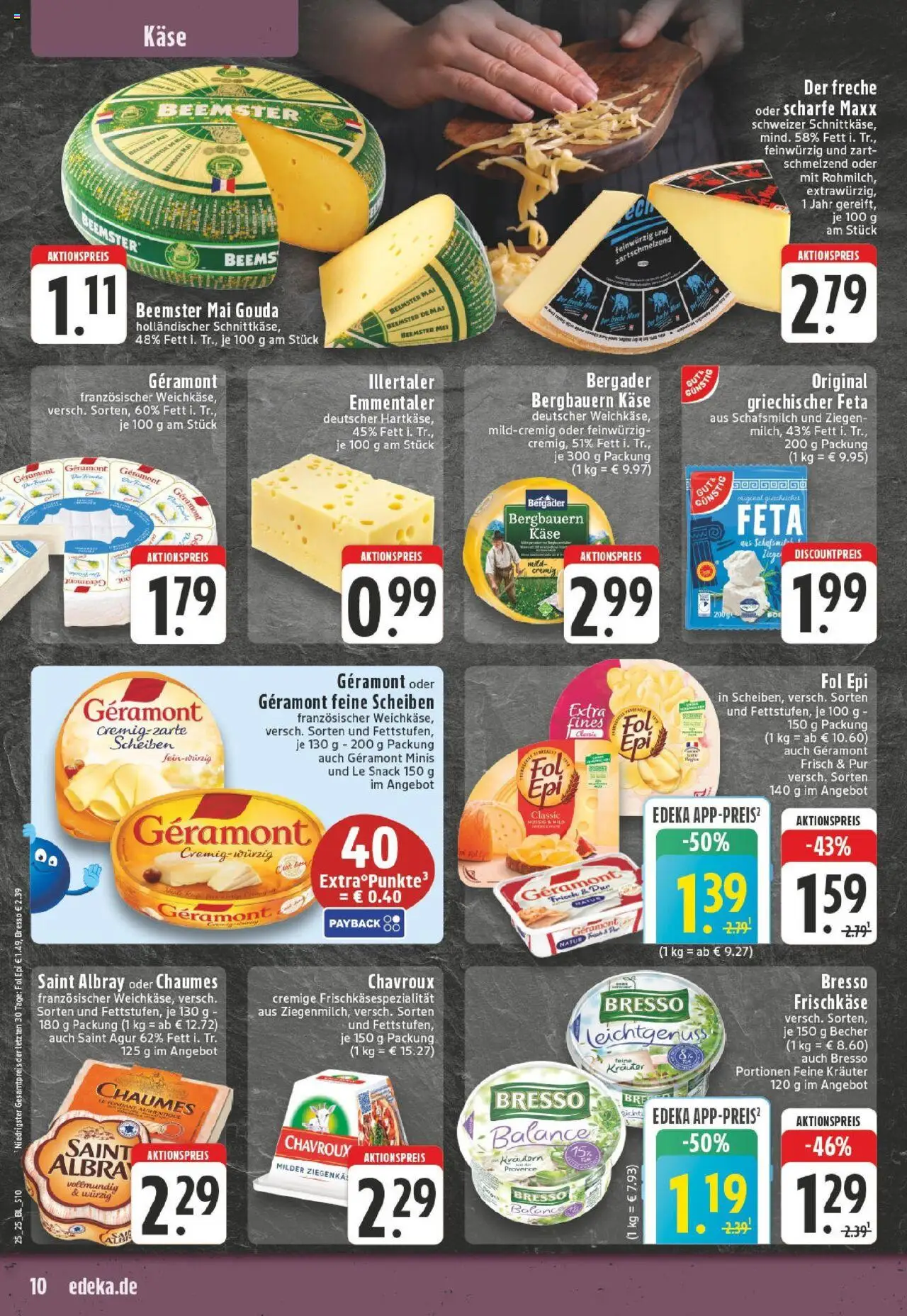 Edeka prospekt Ostbevern	 - gültig ab dem 15.06.2025 | Seite: 10 | Produkte: Feta, Käse, Gouda, Bresso