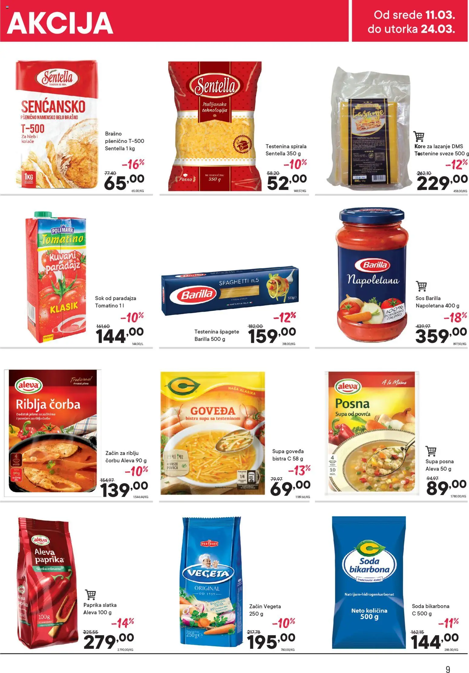 PerSu katalog - važi od 11.03.2026 | Strana: 9 | Proizvode: Sok od paradajza, Lazanje, Sos, Paradajz