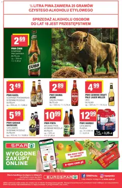 Pogląd oferty "Spar Gazetka - Eurospar" - ważna od 18.02.2026 | Strona: 16 | Produkty: Piwo żubr, Piwo Warka, Harnaś, Piwo