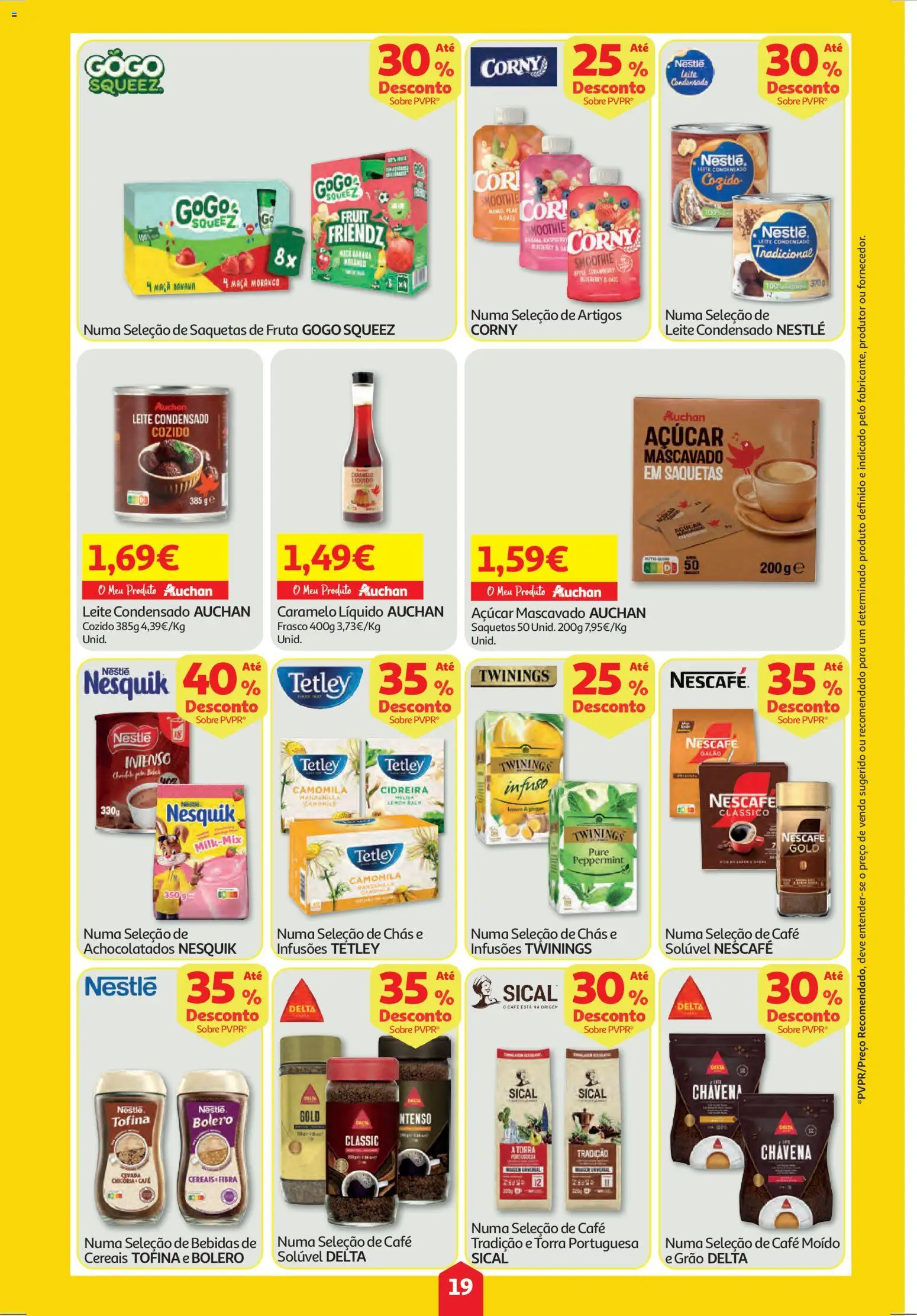 Auchan folheto │ válido de 25.12.2025 | Página: 19 | Produtos: Leite, Chás, Café, Maça