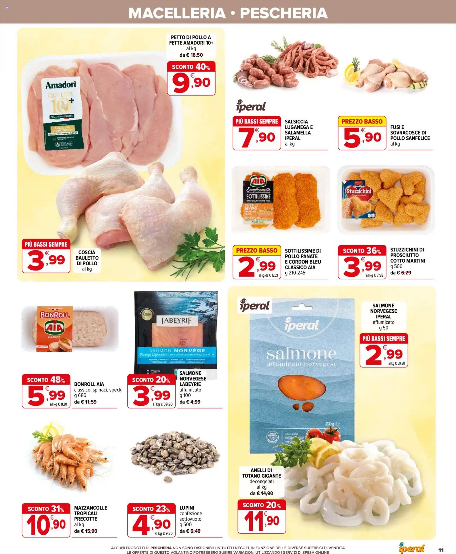 Volantino Iperal del 05.03.2026 | Pagina: 11 | Prodotti: Petto di Pollo, Pollo, Mazzancolle, Totano