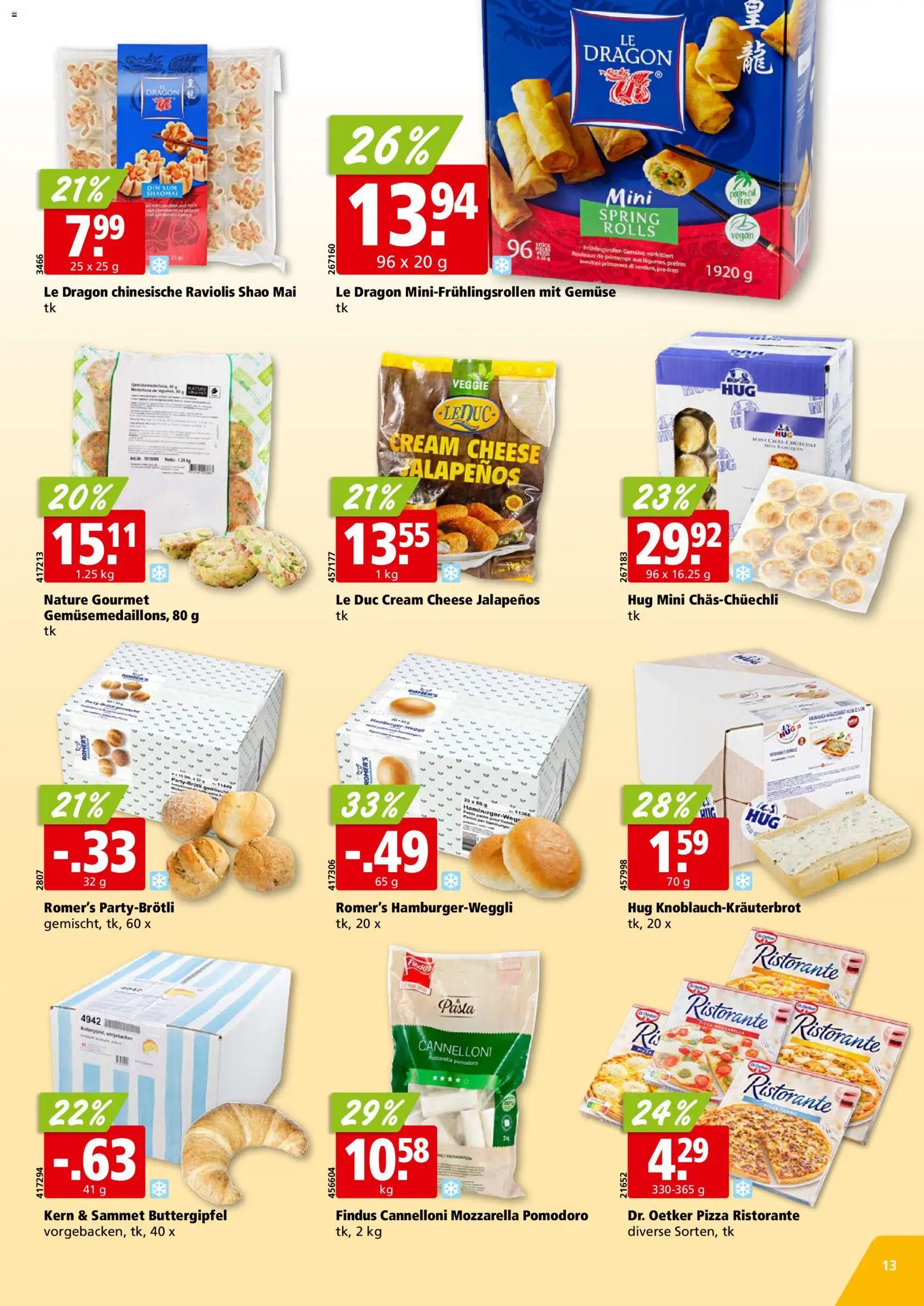Aligro aktionen Chavannes, Matran, Genf, Sitten – gültig ab 09.03.2026 | Seite: 13 | Produkte: Pizza, Gemüse, Pasta