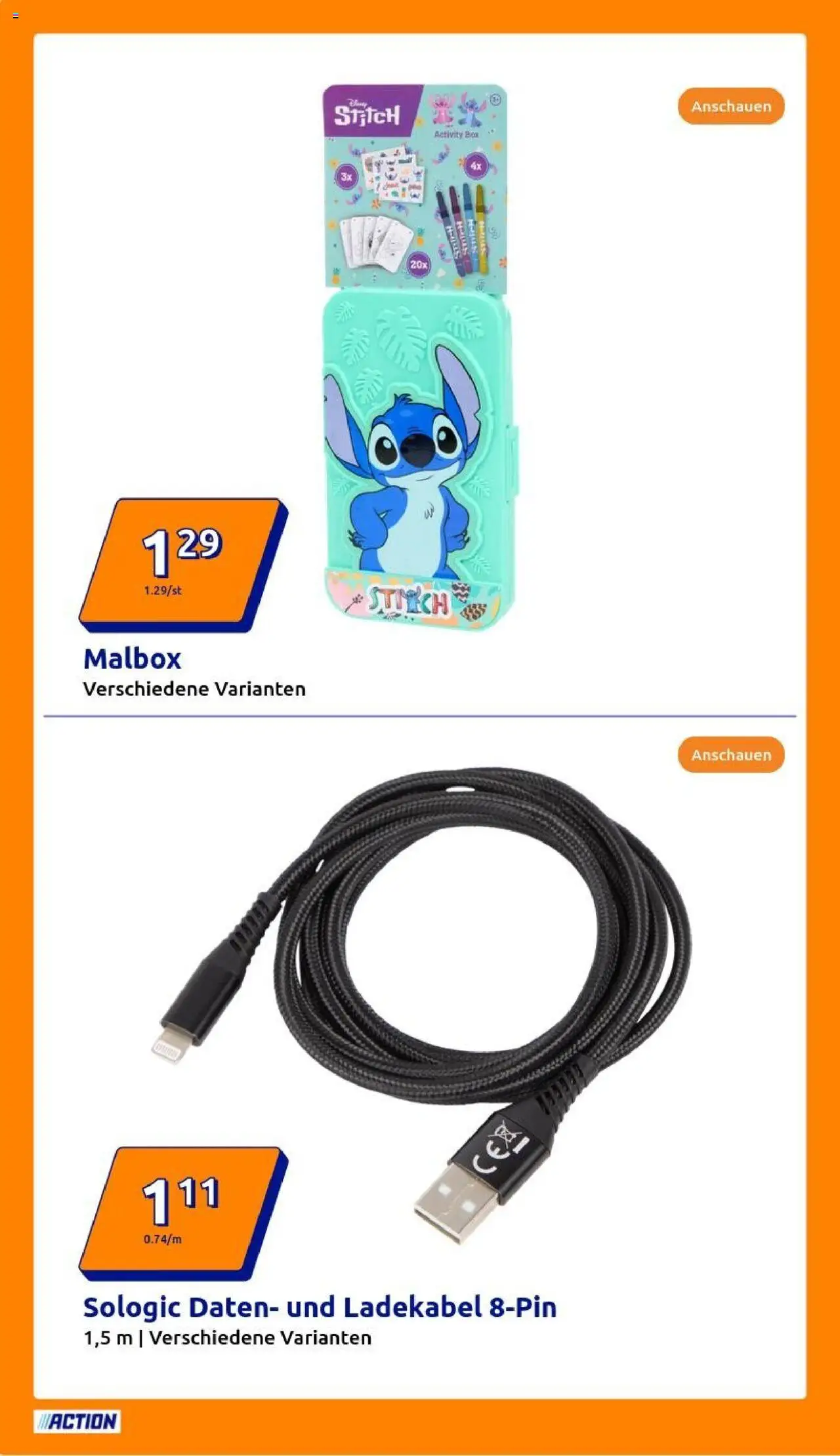 Action Prospekt - gültig ab dem 06.08.2025 | Seite: 4 | Produkte: Box, Ladekabel