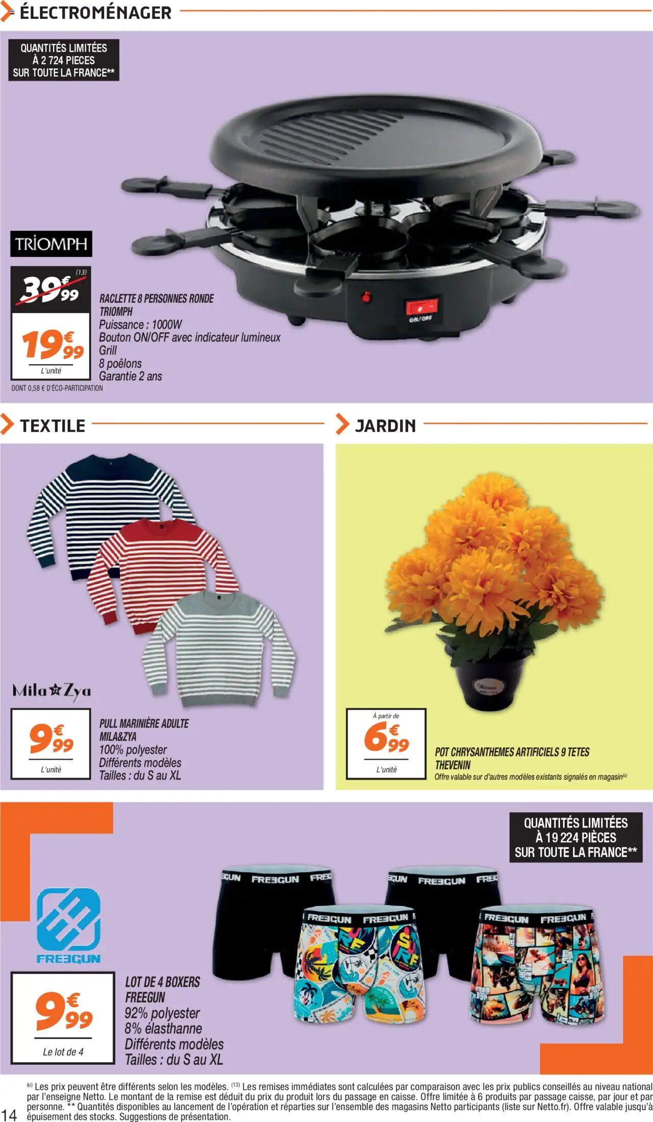 {H1} | Page: 14 | Produits: Marinière, Grill, Raclette, Pull