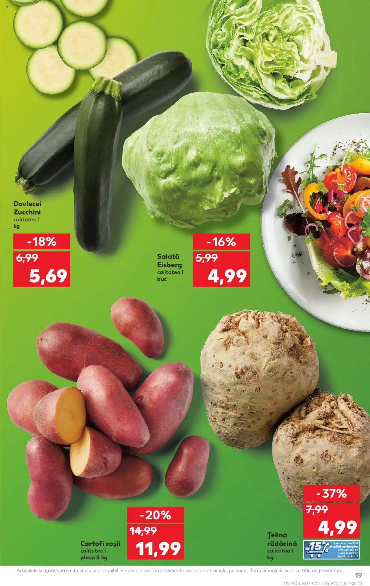 Kaufland RO akciós ujság - amely érvényes a következő dátumtól: 10.09.2025 | Oldal: 19 | Termékek: Saláta