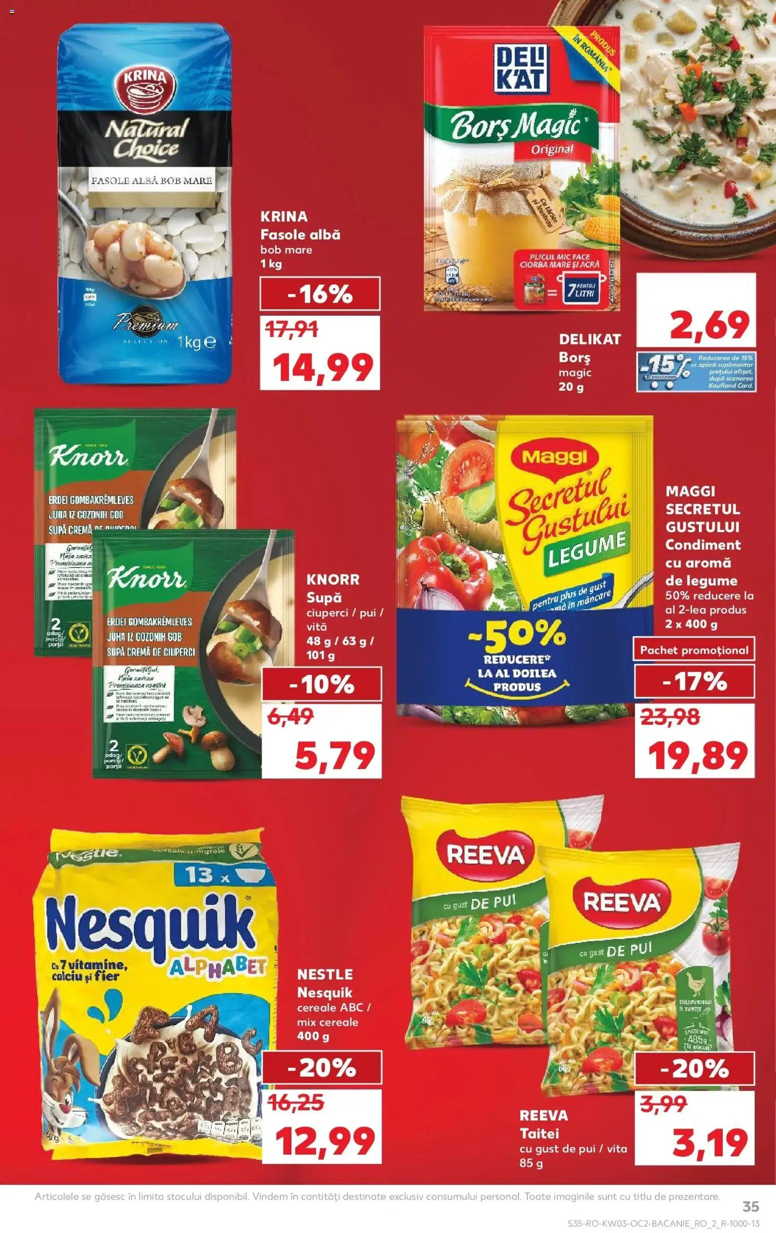 Noul catalog Kaufland – valabil de la 14.01.2026 | Pagină: 35 | Produse: Hacıyatmaz Kedi Oyuncağı, Ciuperci, Fasole albă, Legume