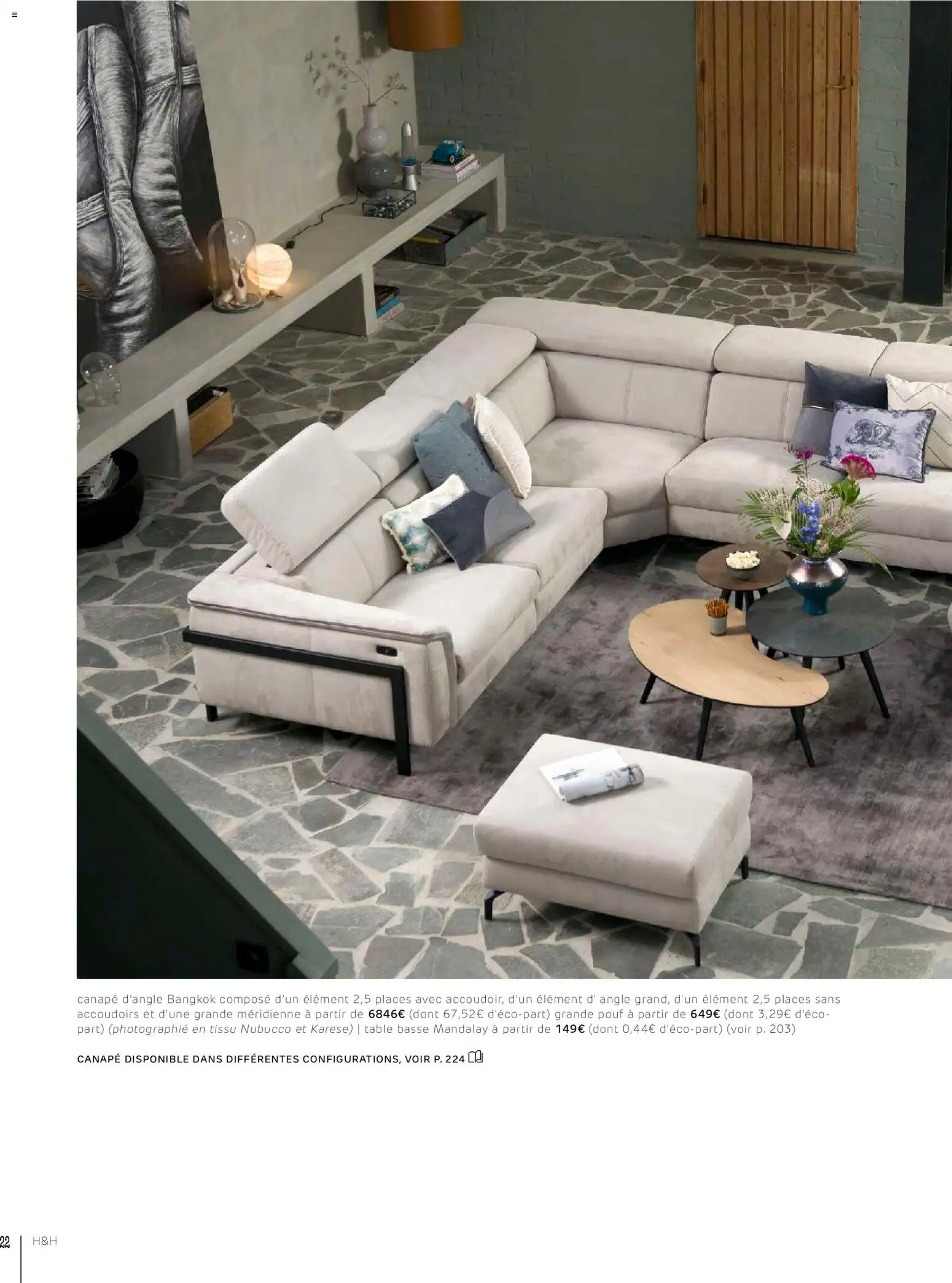 {H1} | Page: 22 | Produits: Canapé, Table basse, Table