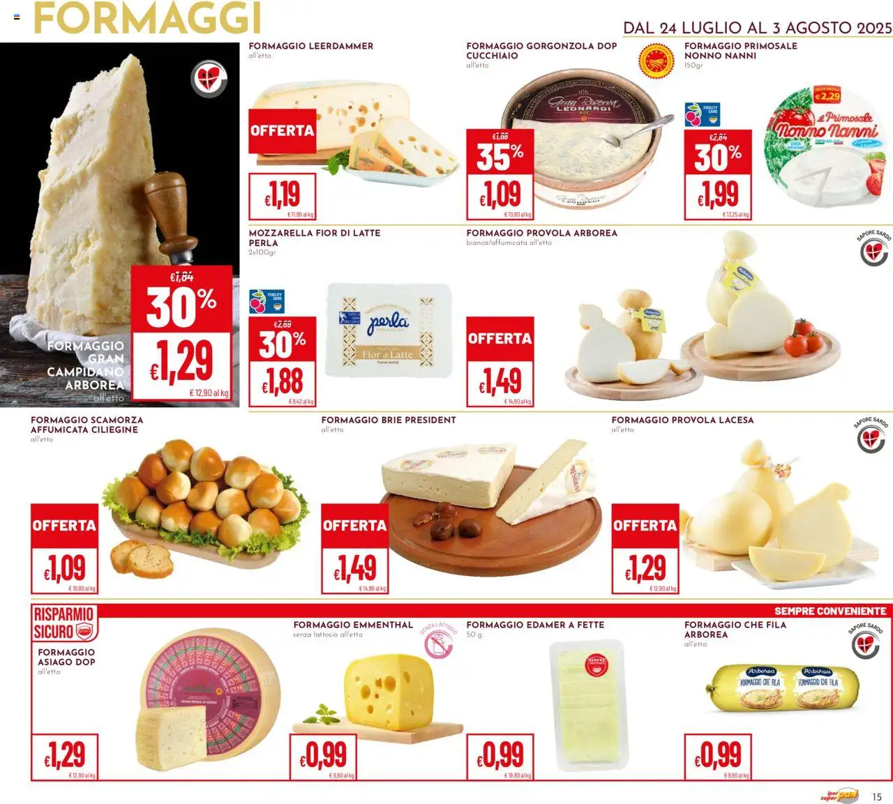 Volantino Pan del 24.07.2025 | Pagina: 15 | Prodotti: Latte, Formaggio, Provola, Gorgonzola
