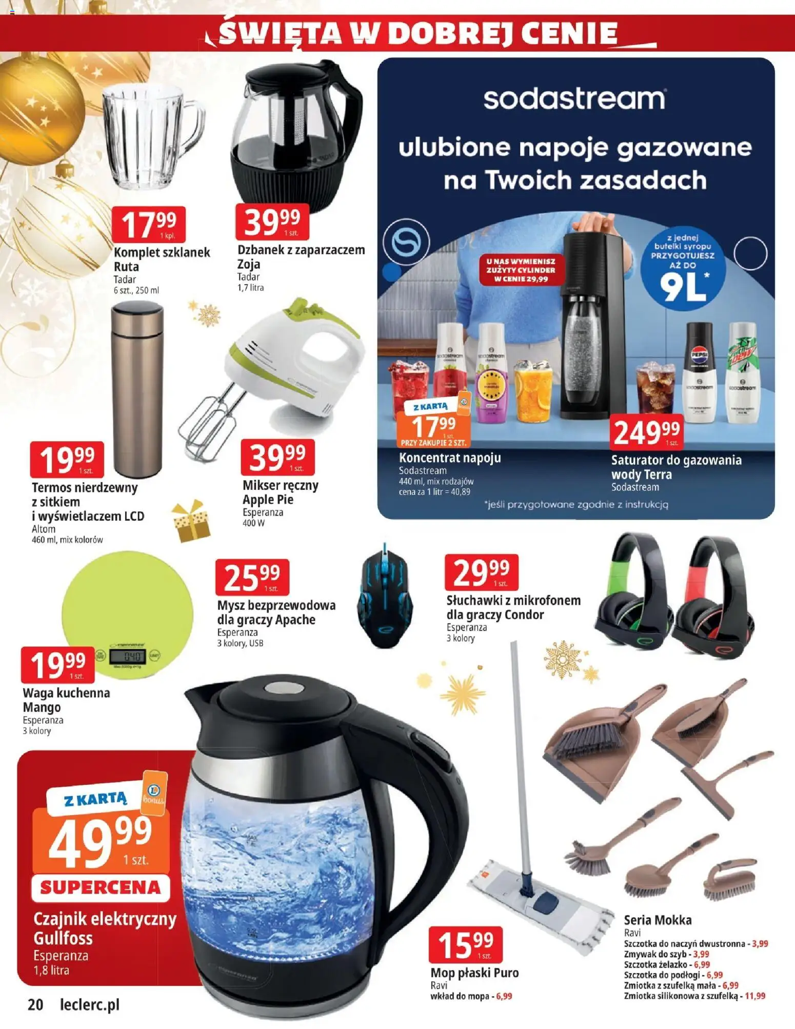 E.Leclerc Gazetka - Zielona Góra od 02.12.2025 | Strona: 20 | Produkty: Dzbanek, Słuchawki, USB, Szczotka