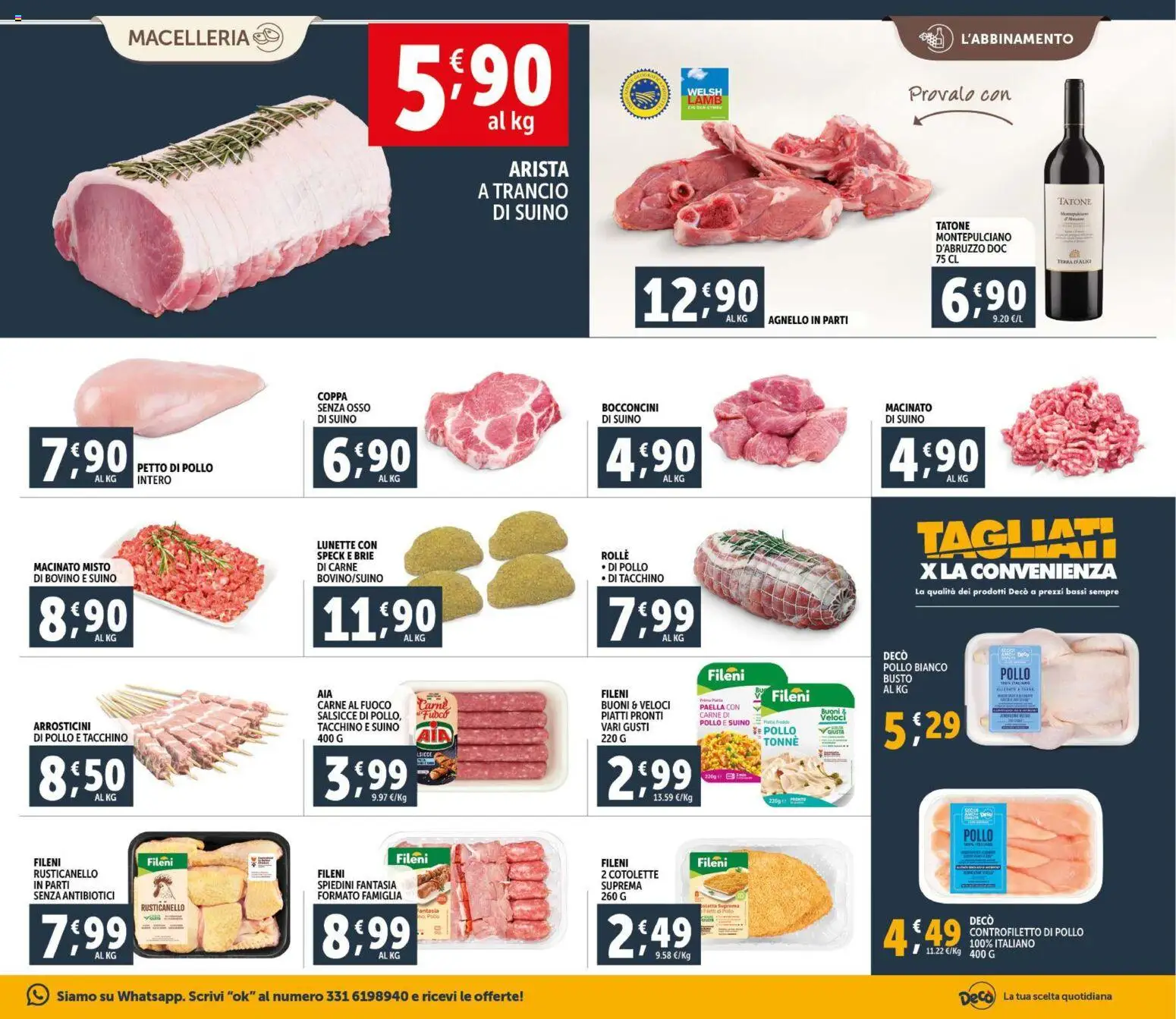 Volantino Decò del 30.01.2026 | Pagina: 7 | Prodotti: Pollo, Tacchino, Agnello, Paella